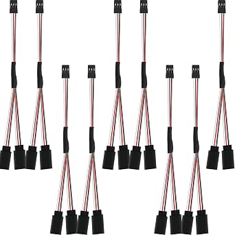 Eccliy 9 Pcs Servo Y Cable 3 Pin Splitter, Compatible with Jst Jr Futaba