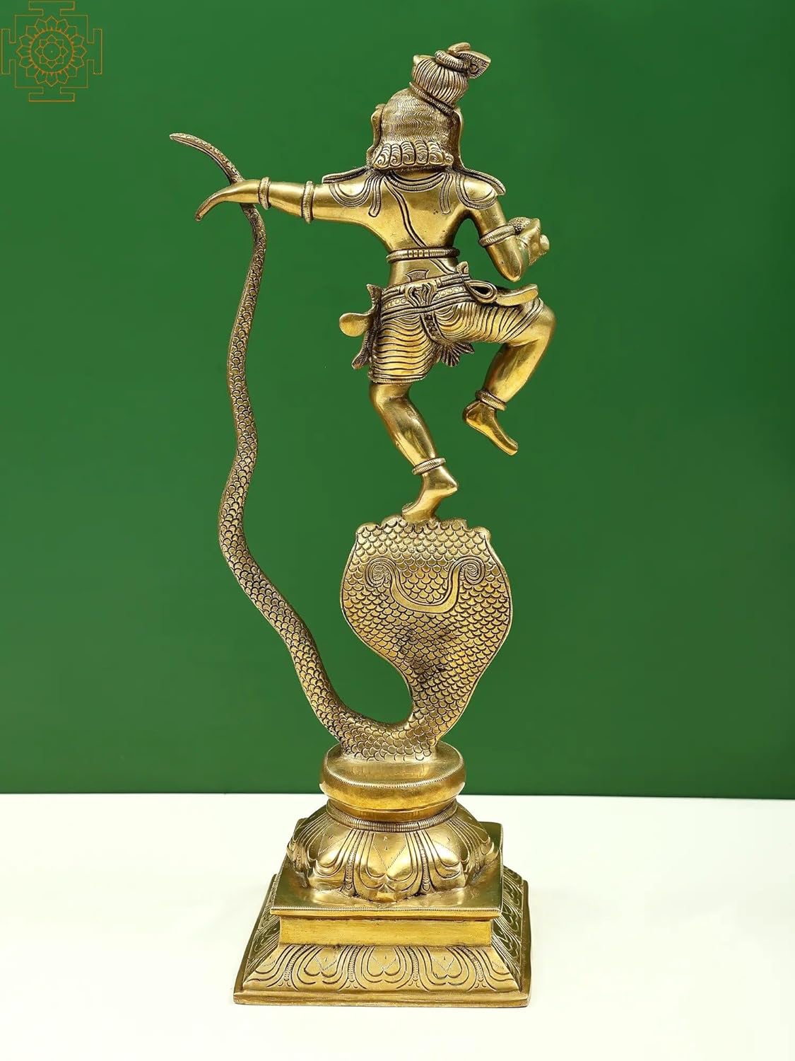 Exotic India 18" Brass Kaliya Krishna - Brass