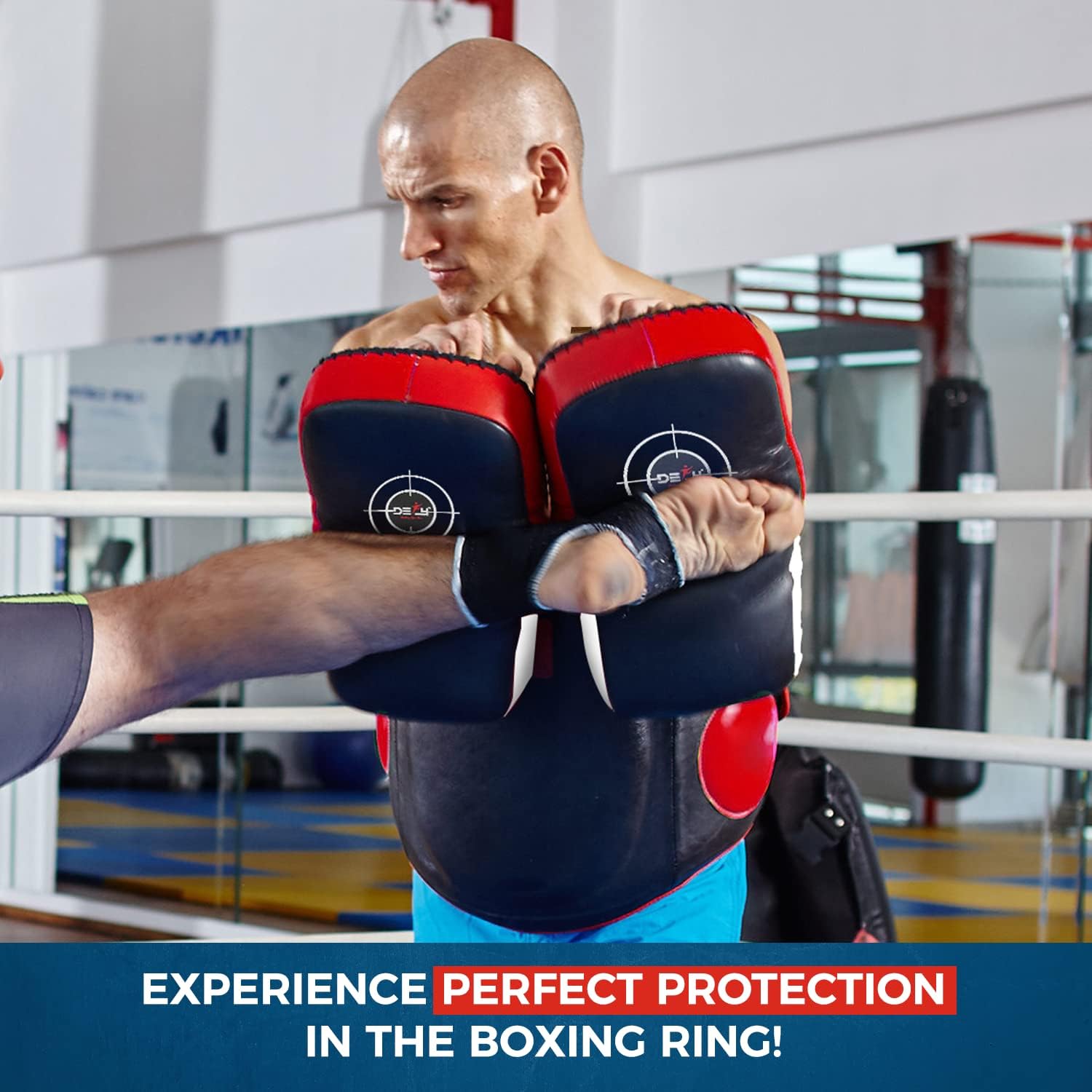 Defy Sports Leather Thai Pads - Strike Curved Karate Pads with Double Layered Buckle Straps - Perfect for Boxing, Karate & MMA Training - Durable & Lightweight Kicking Pads (1 Per Pack)