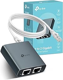 TP-Link EH210 Ethernet Splitter,1 to 2 Gigabit Network Switch,1000Mbps High-Speed Ethernet Switch,Plug and Play,LAN RJ45 Internet Splitter with Ethernet/USB Cable for Router,Laptop/PC,TV,Xbox