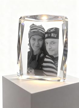 3D Crystal Glass Picture Custom from Photo. Tower