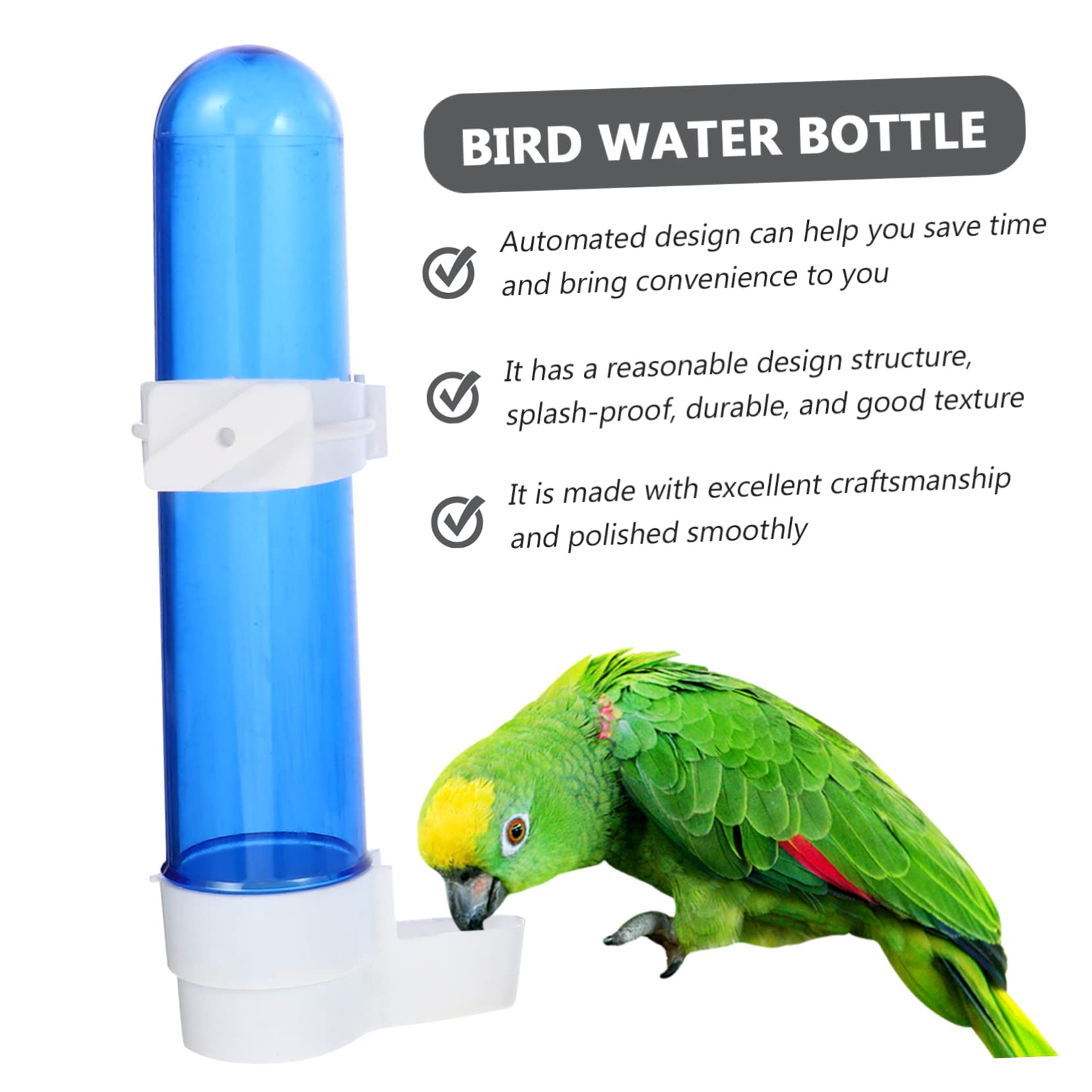 POPETPOP 12piezas Botella De Agua Automática para Pájaros Bebedero De Plástico para Periquitos y Canarios Instalación y Accesorios para Transparente