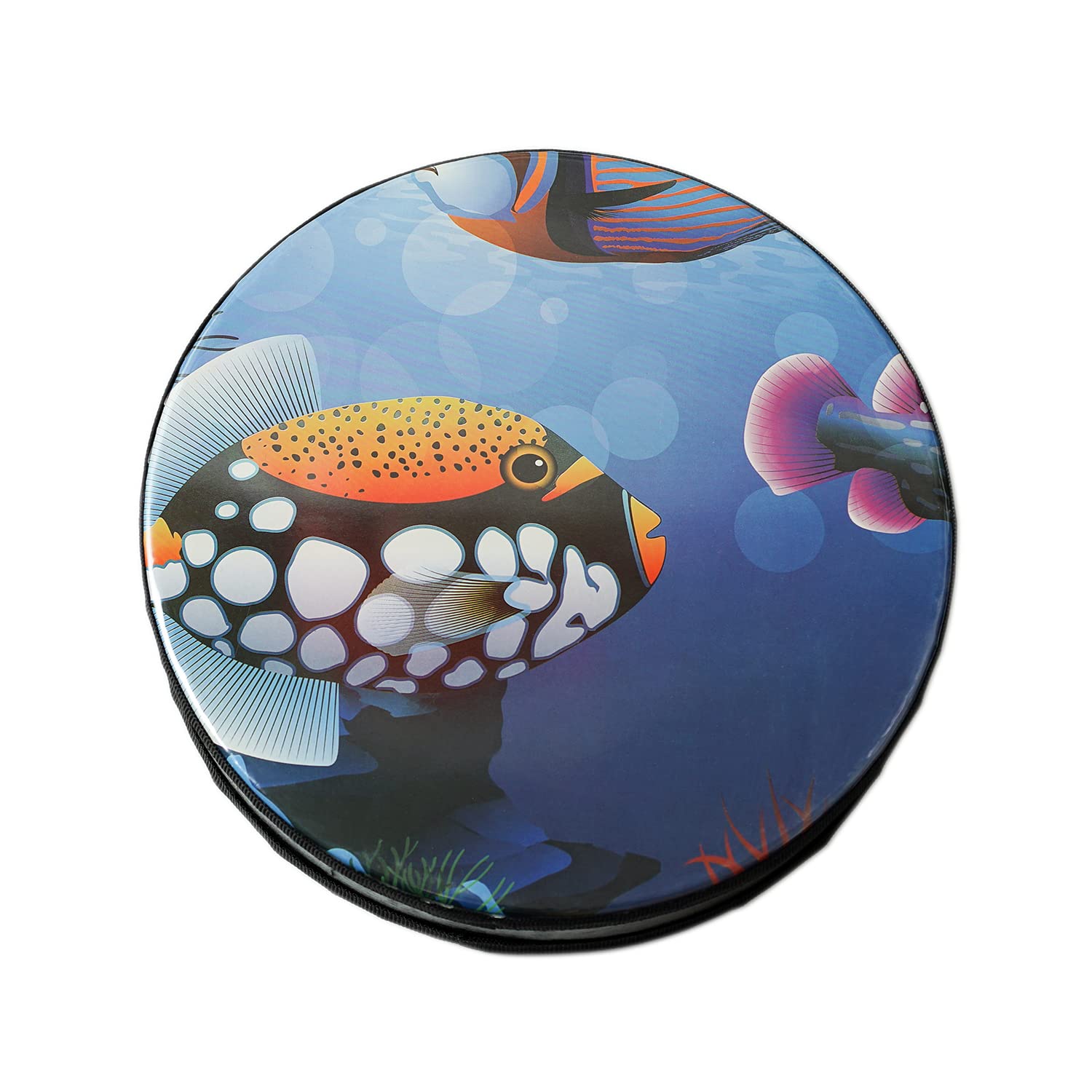 Tamburo Oceanico da 25cm Ocean Drum Tamburo Ondulato Tamburo Marino a Percussione Strumento Musicale a Tamburo Oceanico Riempito con Sfere d'acciaio