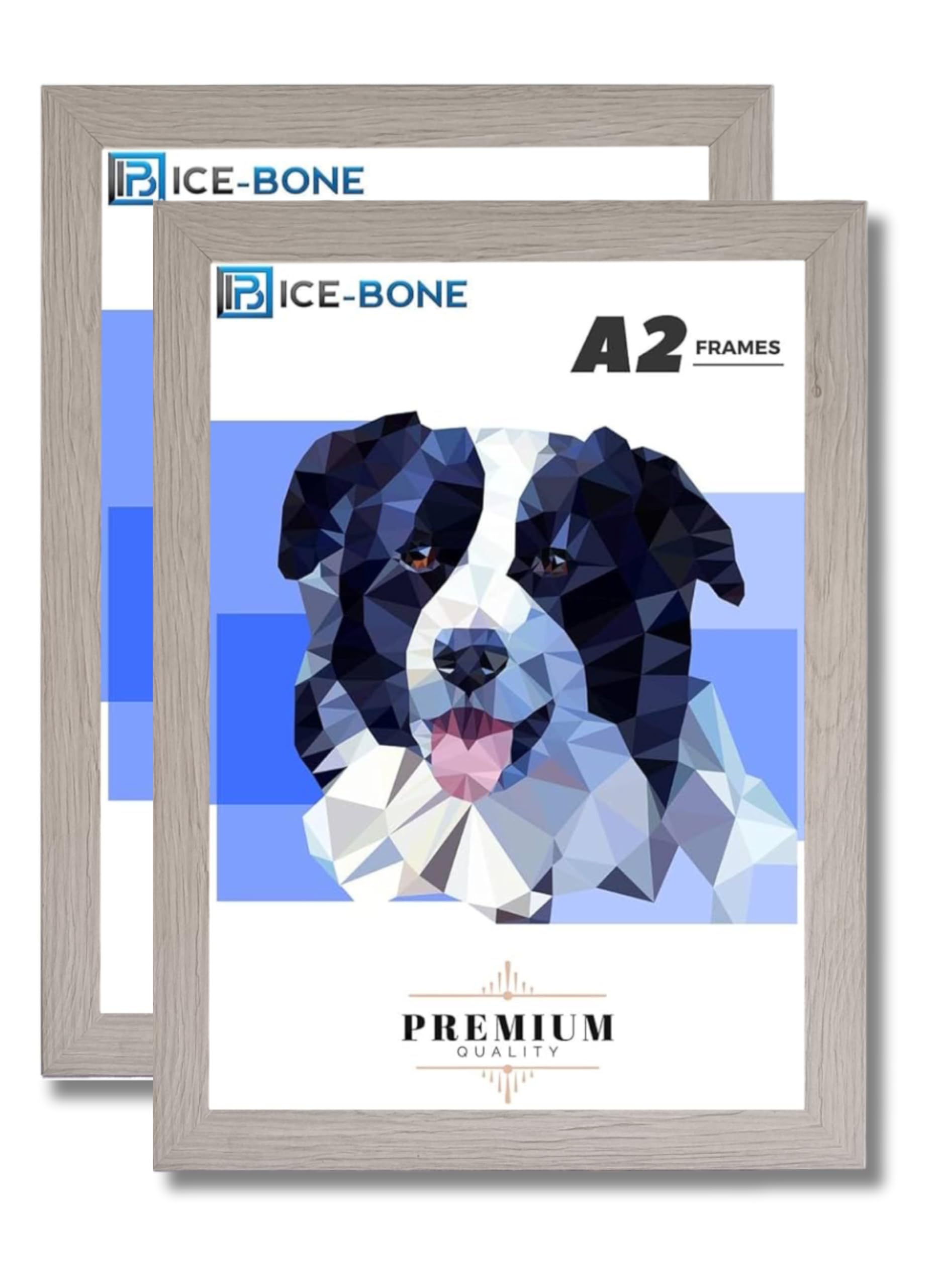 Cadre photo A2 marron clair en lot de 2 pour grandes affiches 59.4x42 cm