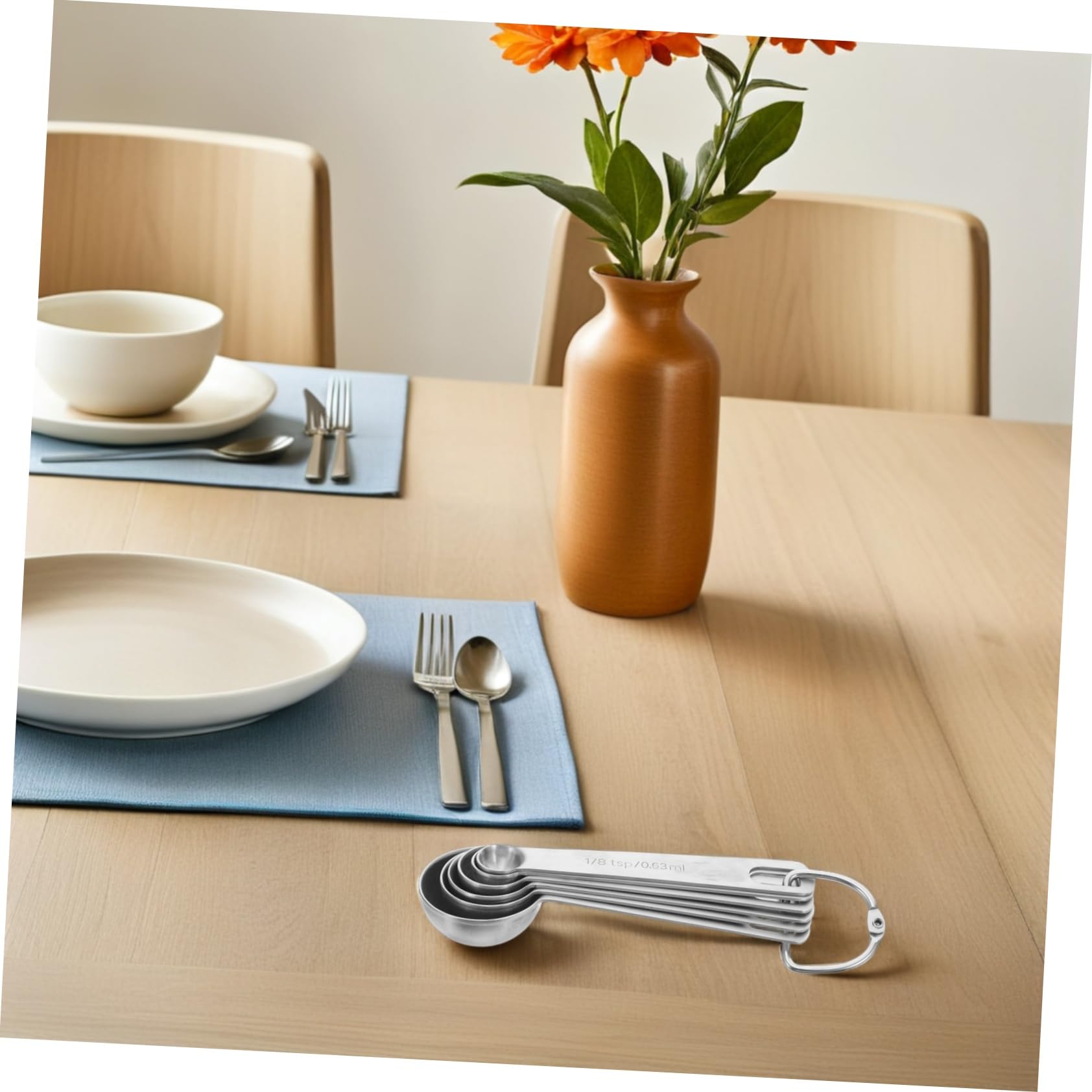 UKCOCO 2 Ensembles Ensemble D'outils De Mesure Cuisine Tasses à Mesurer Cuillère à Café En Poudre Ustensiles De Cuisine Cuillères à Mesurer Acier Inoxydable