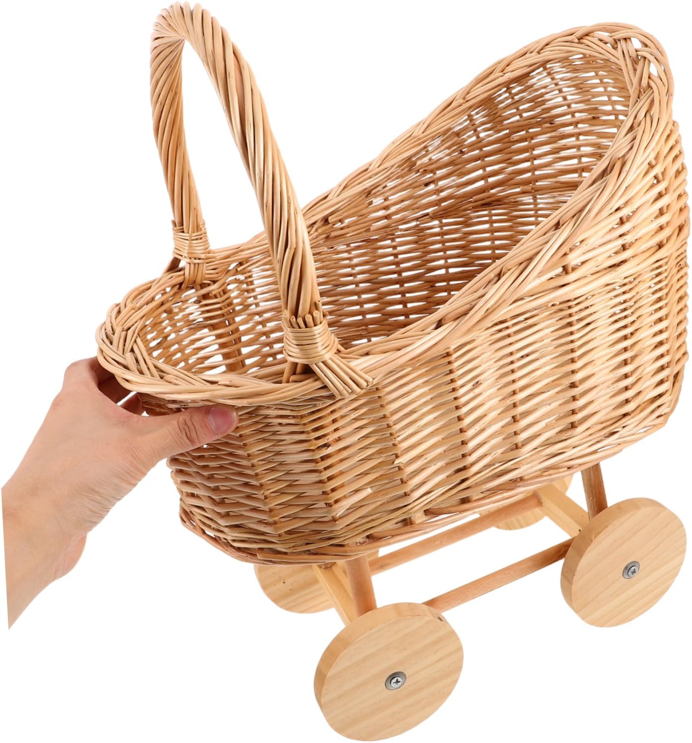 Woven Flower Basket for Weddings Showers Lightweight Durable Picnic Basket for Centerpieces Party Favors Rustic Decor Light Brown