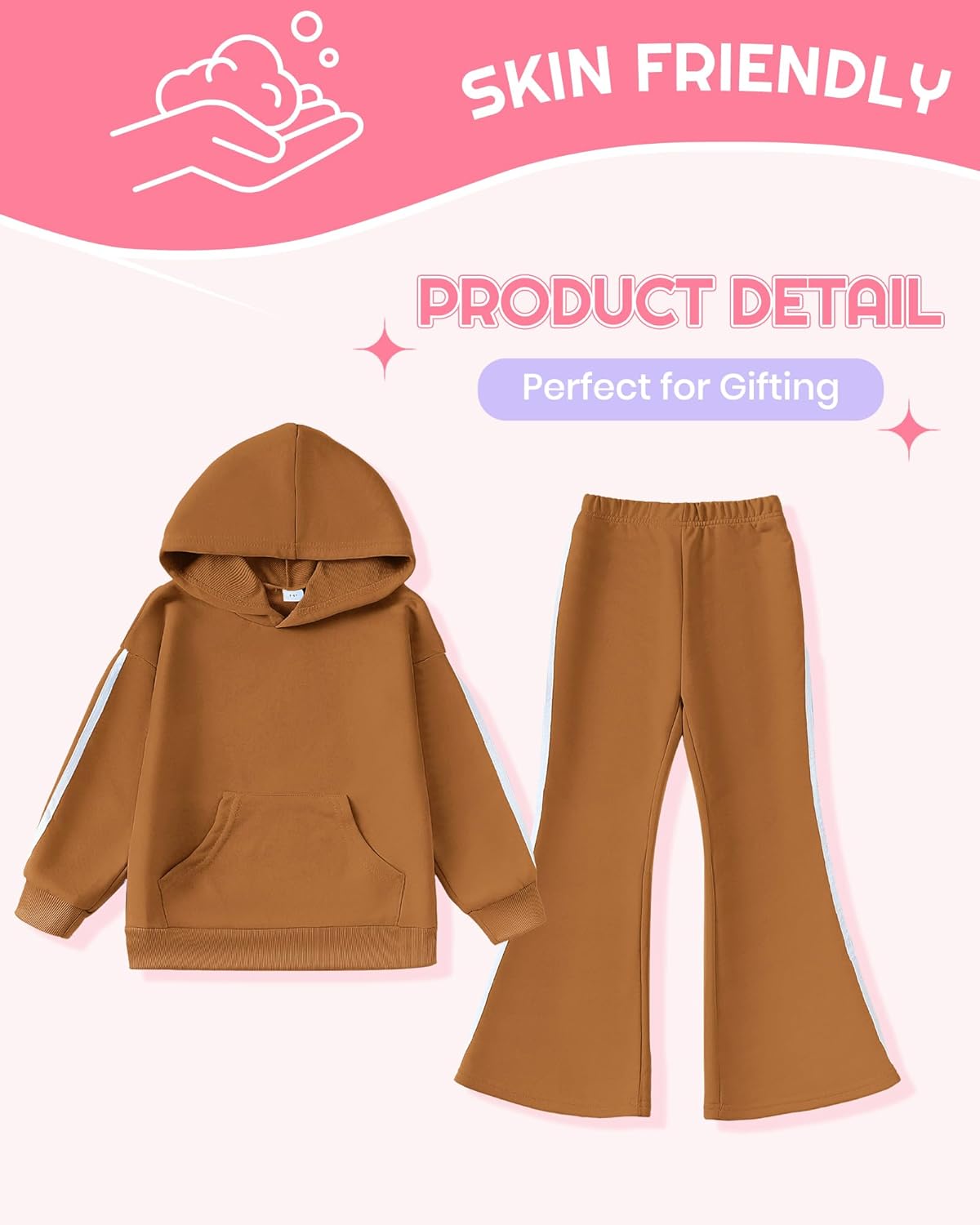 Mikrdoo Teenager Clothes Long Sleeve Hoodies Sweatshirts Teen Clothes Sweatpants Junior 2 Piece Outfits Sweatsuit Set 13y-14y