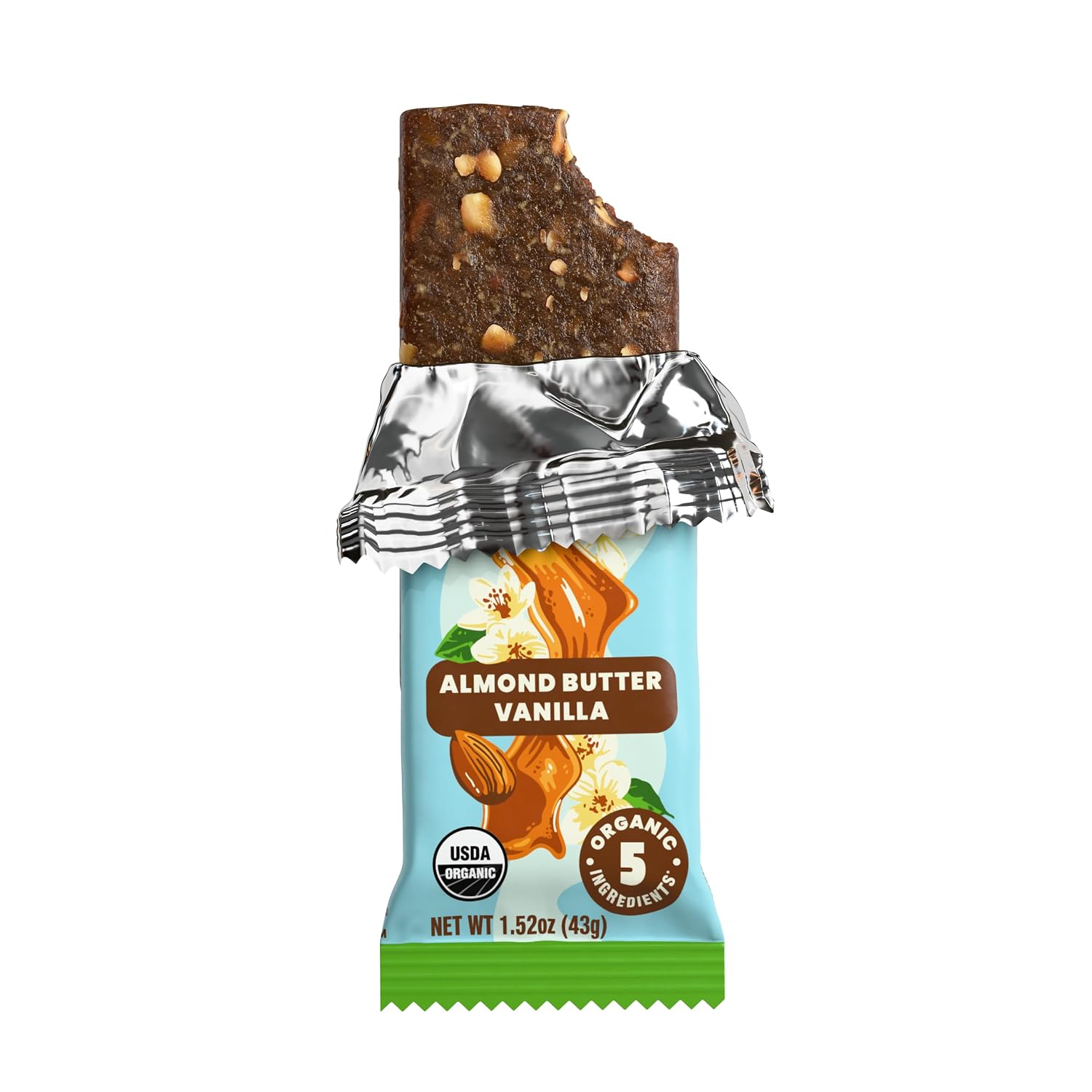 Bearded Brothers Organic Vegan Energy Bars - Gluten & Soy Free, Paleo, Whole 30 | Non GMO, Low Glycemic, High Protein, Fiber (12 Count (Pack of 1), Almond Butter Vanilla)