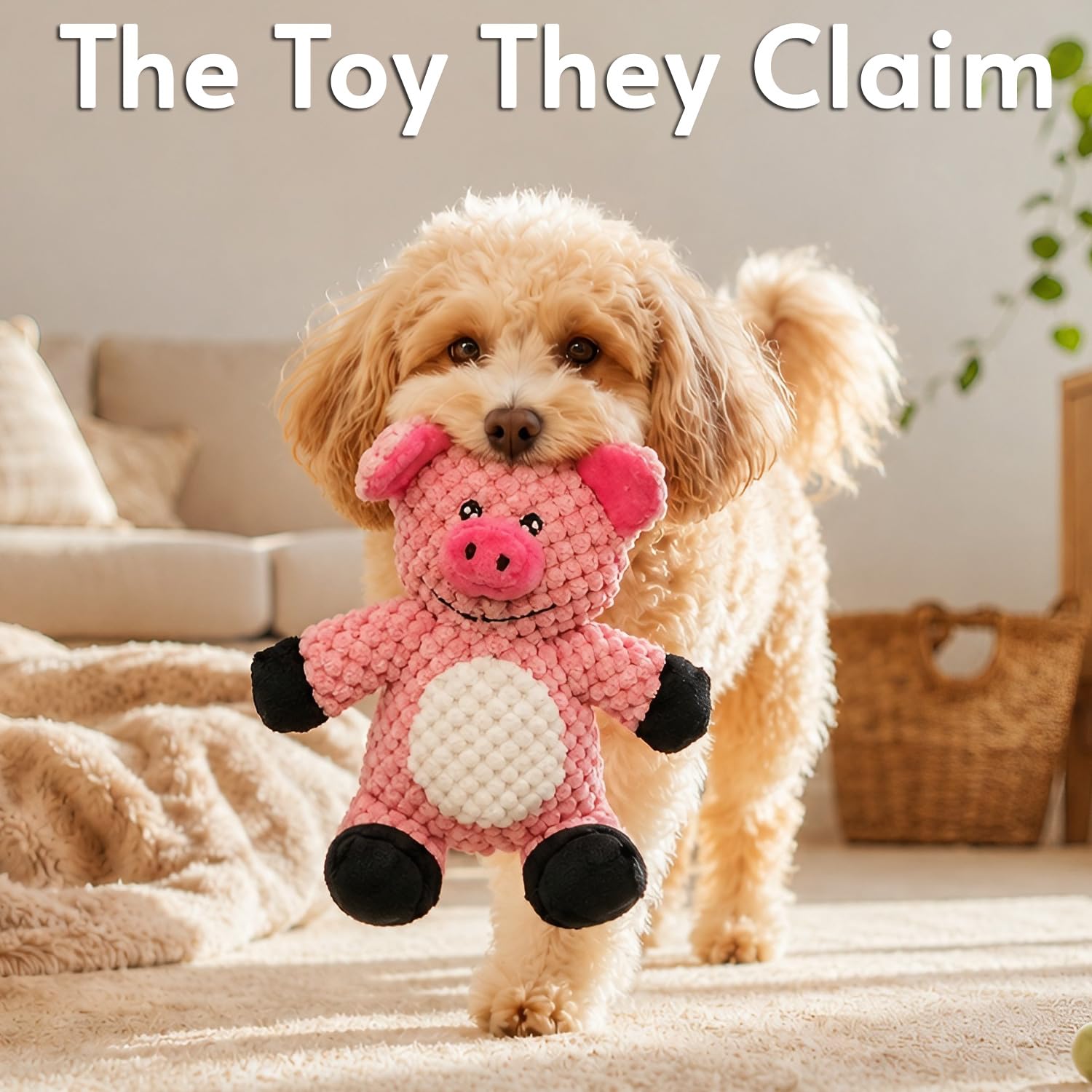 Glory To Dog Barnyard Pig - Juguete de peluche para perros de raza pequeña