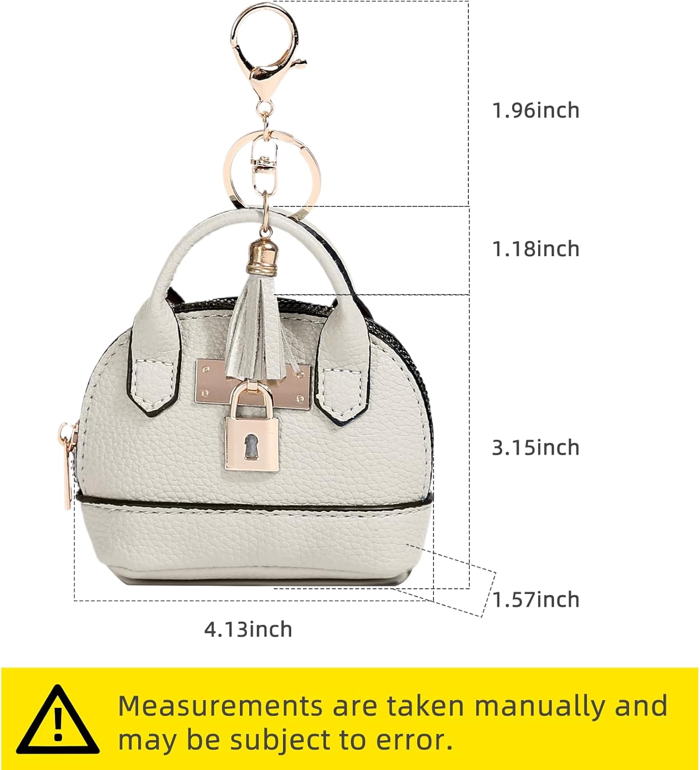 2 pcs Mini Makeup Bag for Women PU Leather Backpack Keychain Mini Wallet Key Pocket Lipstick Bag Card Holder (Handbag, White + Black) - Image 2