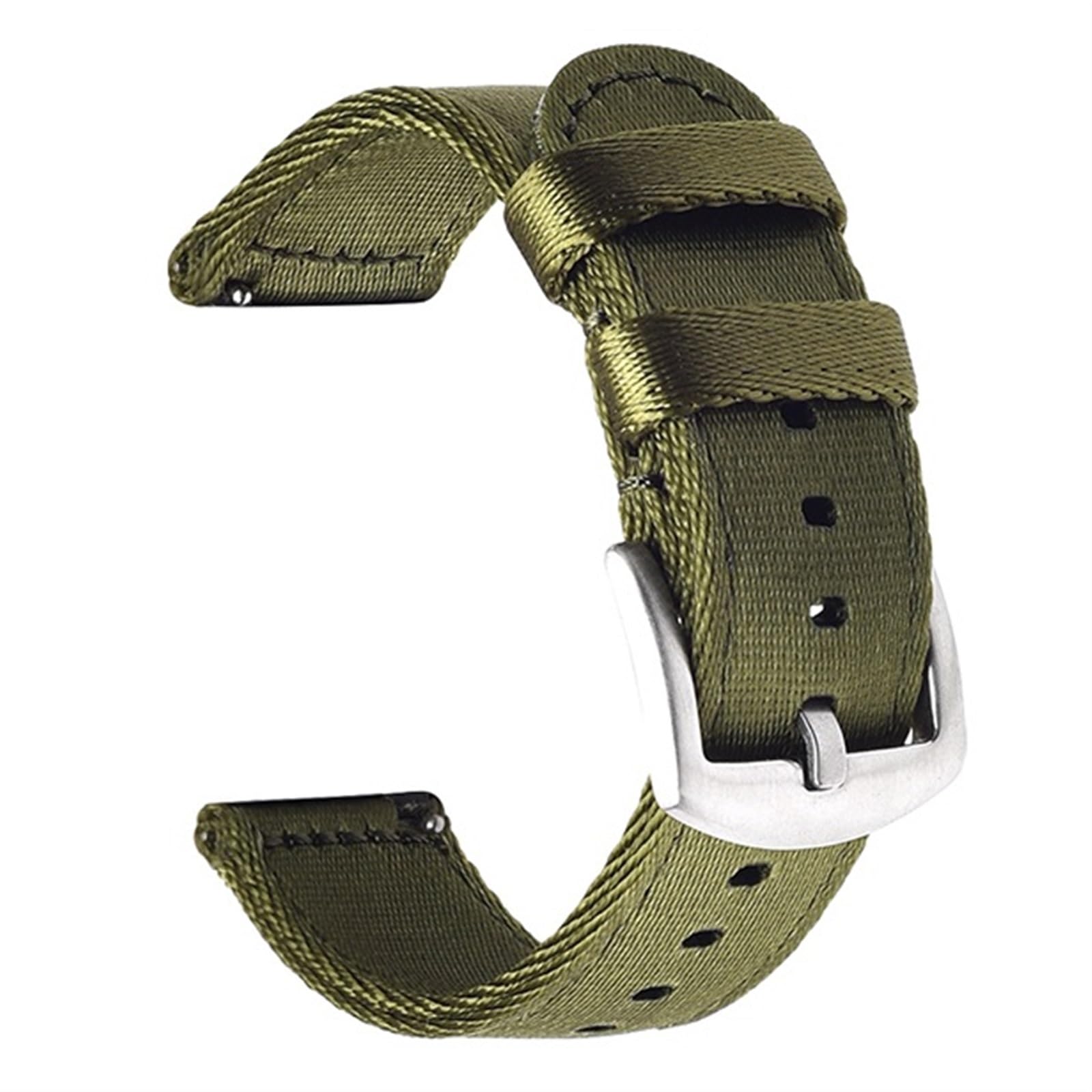 HABITZ 18 20 22 24mm Nylonowy pasek do zegarków premium Akcesoria Pasek Bransoletka Quick Release Kompatybilny for zegarkiem Samsung Galaxy Kompatybilny for zegarkiem Huawei GT (Color : Green silver