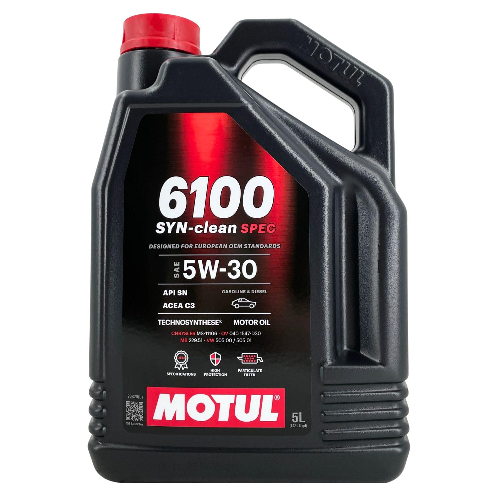 Motul 6100 SYN-clean SPEC 5W-30 - Aceite de motor para tecnosíntesis (5 L)