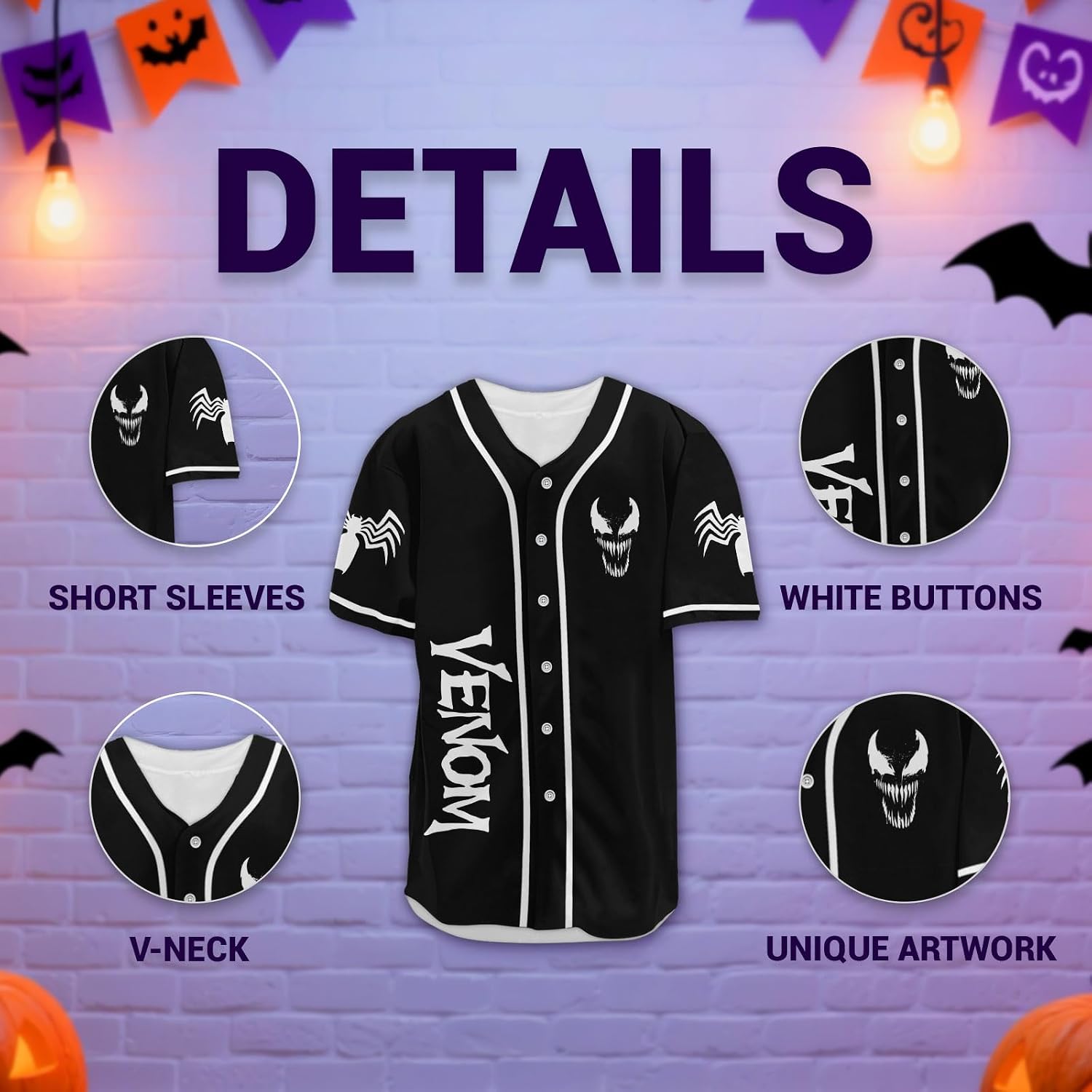 Symbiotic Spider Eddie Brock Baseball Jersey Shirt, Superhero Baseball Jersey, Super Villain Baseball Shirt
