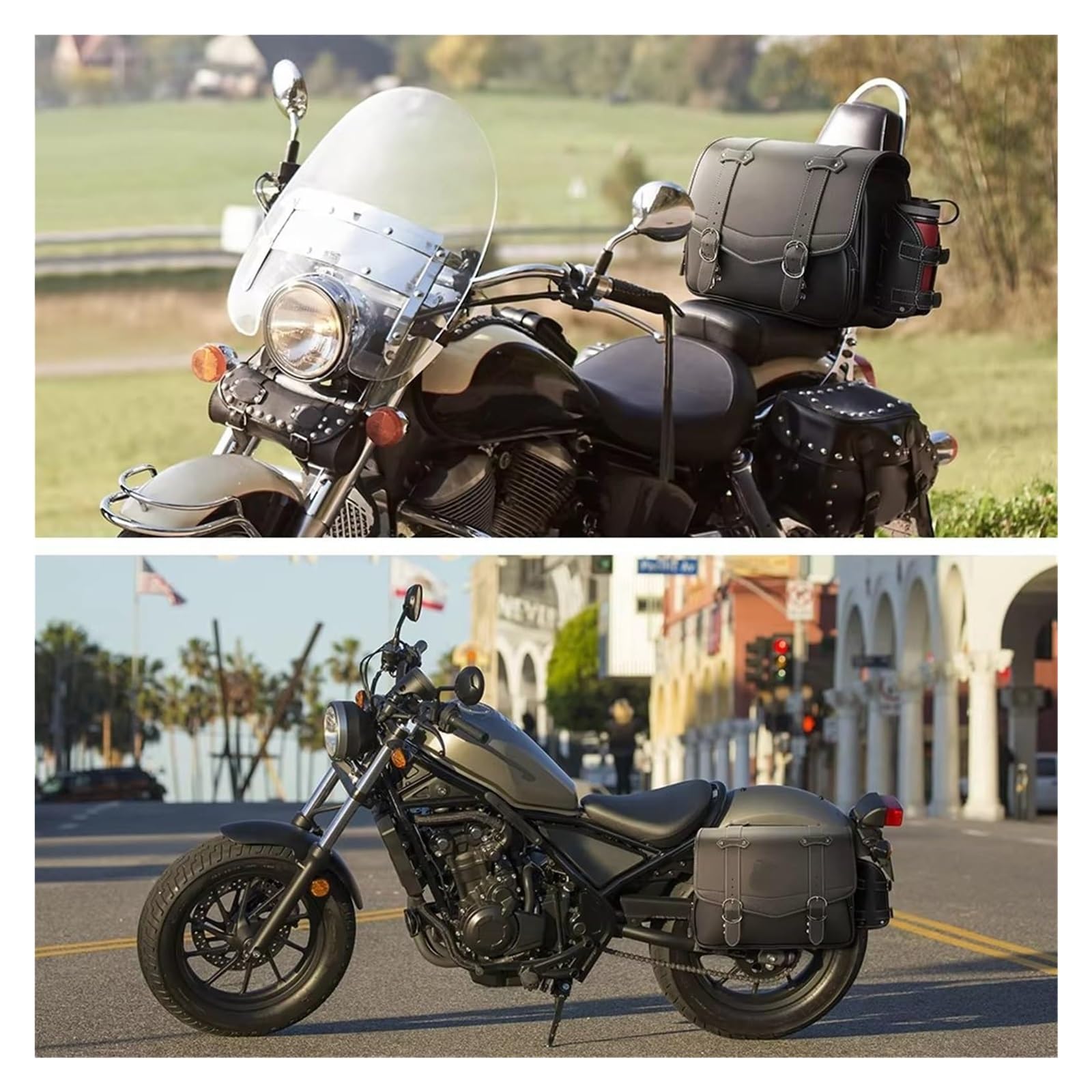 Moto Paraurti Borsa per Rebel 500 per CMX500 per 1100 250 300 per DCT Borsa Laterale per Moto da Sella 15L PU Impermeabile per Bagagli