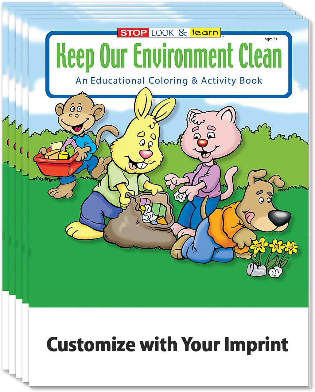 ZOCO – Keep Our Environment Clean – Custom Coloring Books (250 Bulk Pack, Without Crayons) – Conservation, Recycling – Earth Day Supplies – Educational Activities for Kids
