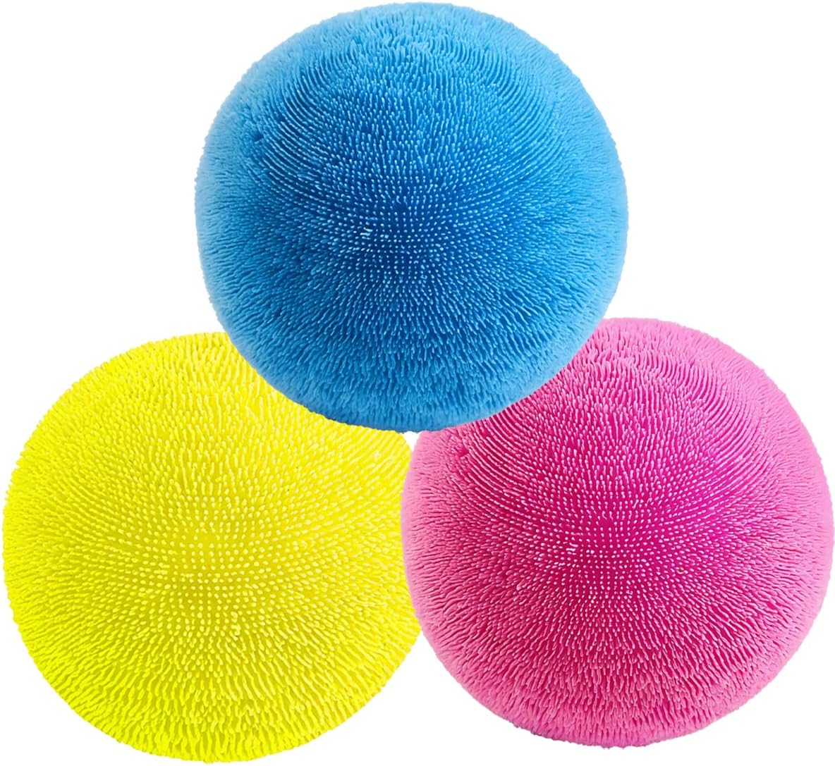 Fuzzball Squishy Fuzz Spiky Puffer Stress Ball Sensory Fidget Toys with a Velvet Texture and Soft Cloud Squish Wavy Pattern Fun Anxiety Relief Fidget Toy for Party Favors & Gift Giving(3pcs)