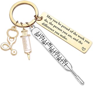 Nurse Graduation Gifts for Women - Gold Inspirational Appreciation Registered Practitioner Nurse Keychain for Christmas