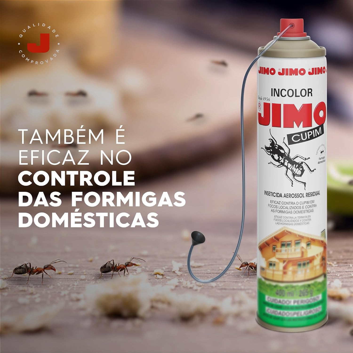 JIMO Cupim Contra Cupim Brocas Formigas Alto Poder Residual e de Penetração Aerossol 400ml