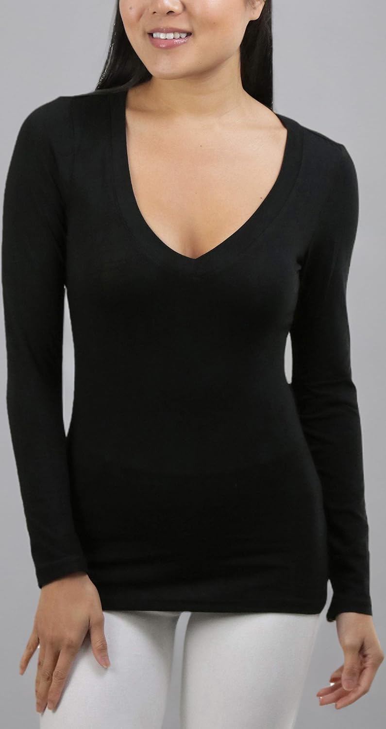 ToBeInStyle Women's Classic V Neck Long Sleeve Tee - Image 5