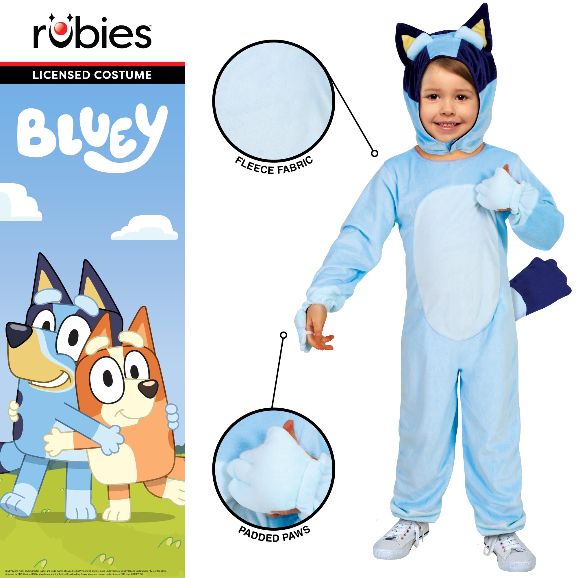 Rubies Official Bluey Child Costume, Kids Fancy Dress, Size 3-4 Halloween, 3-4 Years - Image 2
