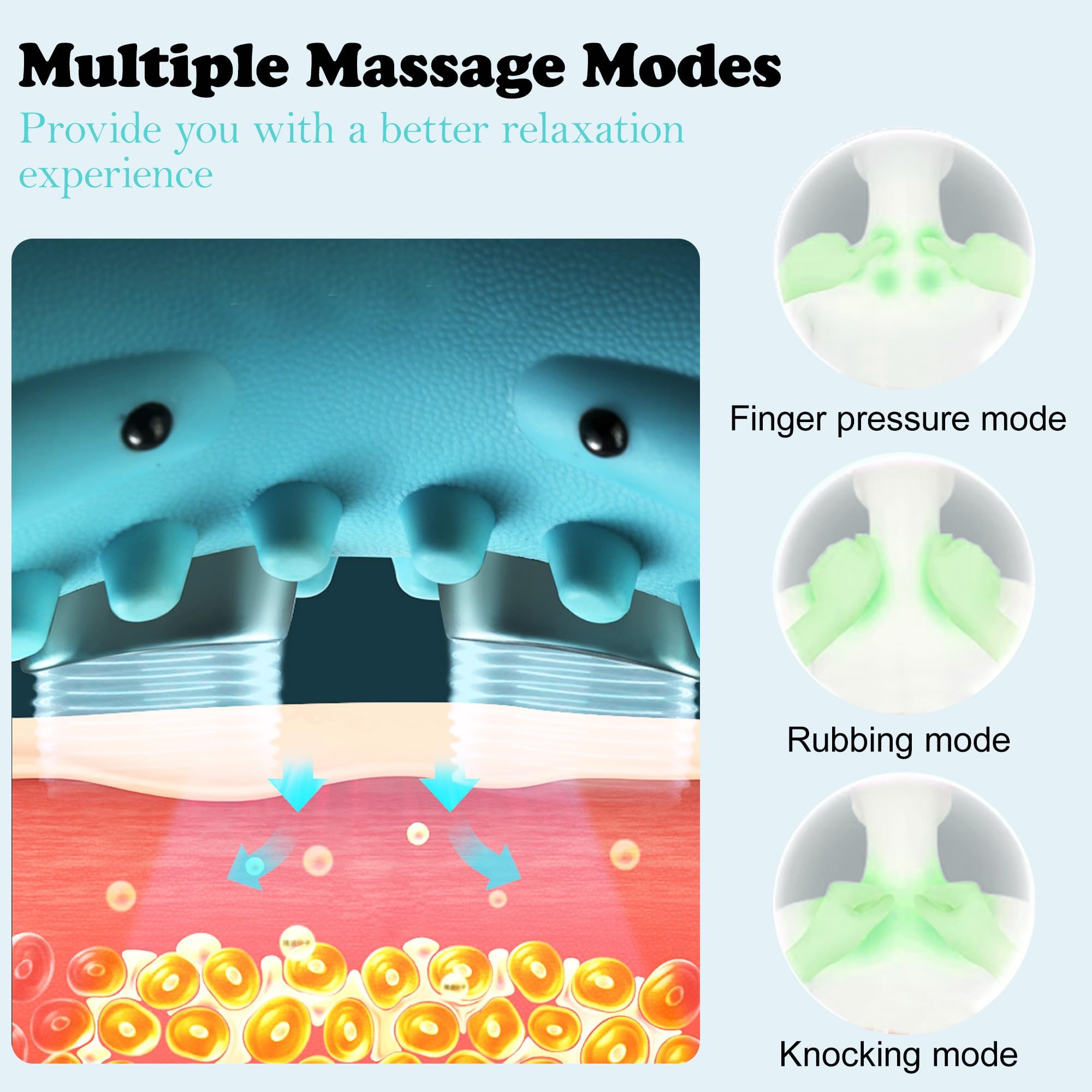 Masajeador Cervical con Calor Relajante,Masajeador Eléctrico Inalámbrico con Capacidad de Calentamiento y Ajuste de Intensidad en Seis Niveles para Aliviar la Fatiga del Cuello