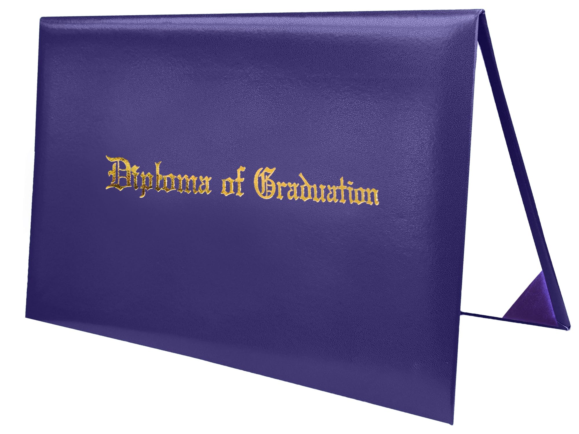 MyGradDay Imprinted Diploma Cover 8.5x11 Diploma Holder Graduation Certificate Cover Smooth Leather Letter Size Purple