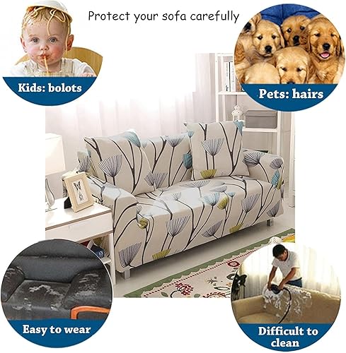 Miniatura 6 de Fundas elásticas para sofá de 1, 2, 3, 4 plazas, funda de cojín de alta elasticidad para mascotas, muebles estampados de elastano, funda protectora