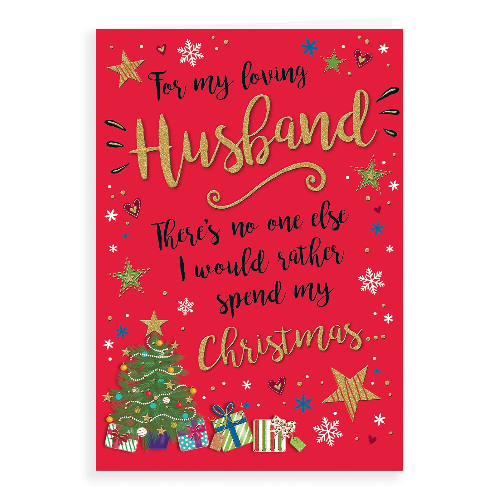 Piccadilly Greetings Modern Christmas Card Husband - 9 x 6 inches - Piccadilly Greetings