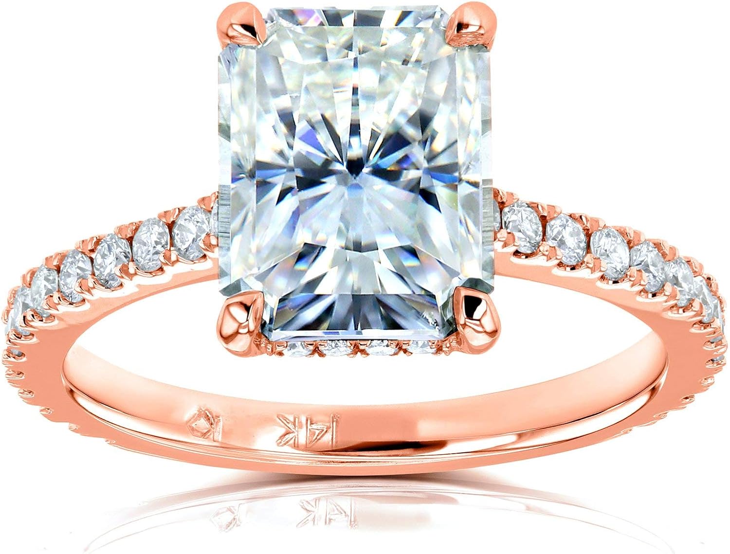 Kobelli Radiant-cut Moissanite Engagement Ring 3 1/10 CTW 14k Rose Gold
