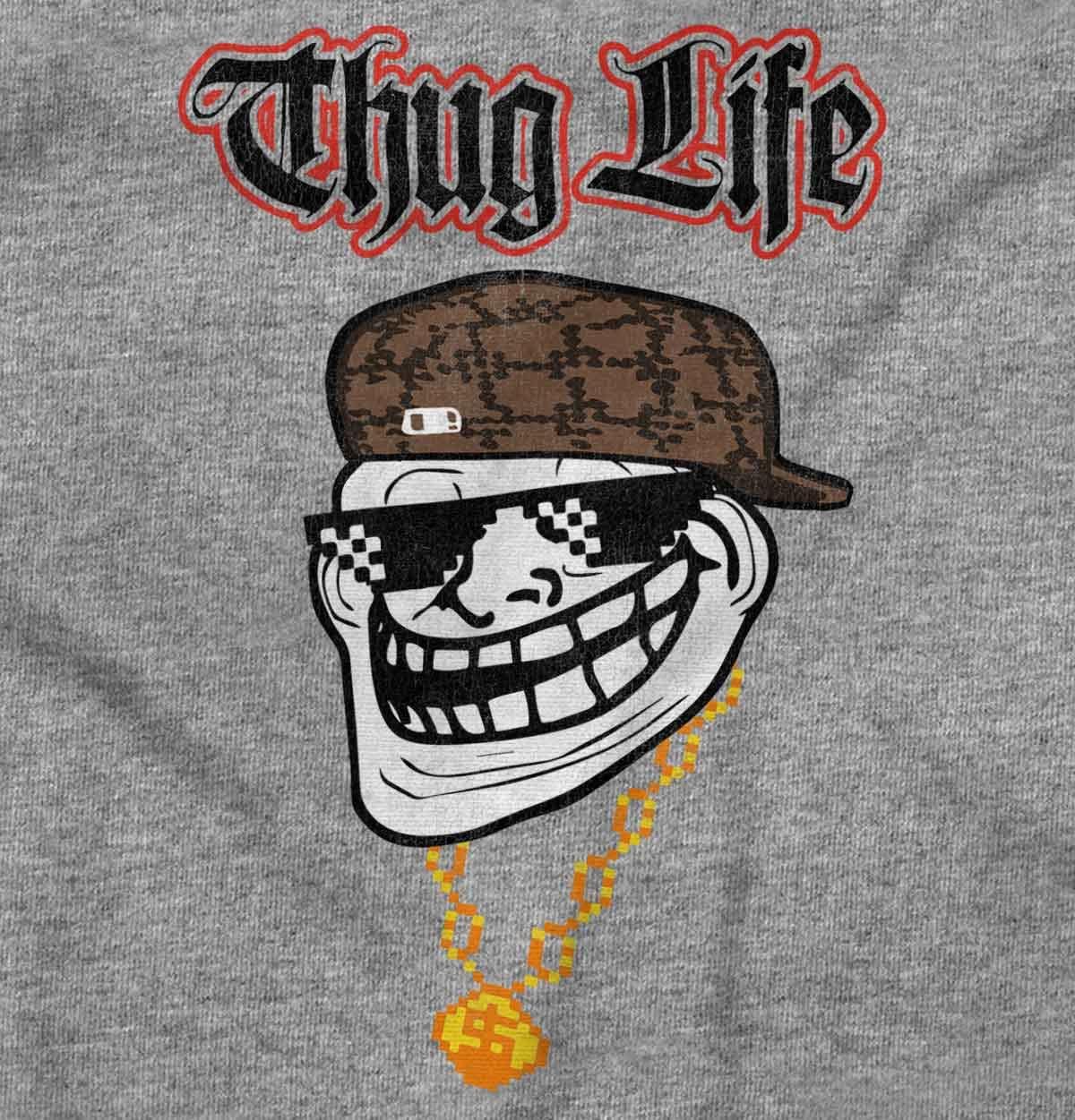 Brisco Brands Funny Thug Life Troll Face Meme Hoodie Sweatshirt Women Men