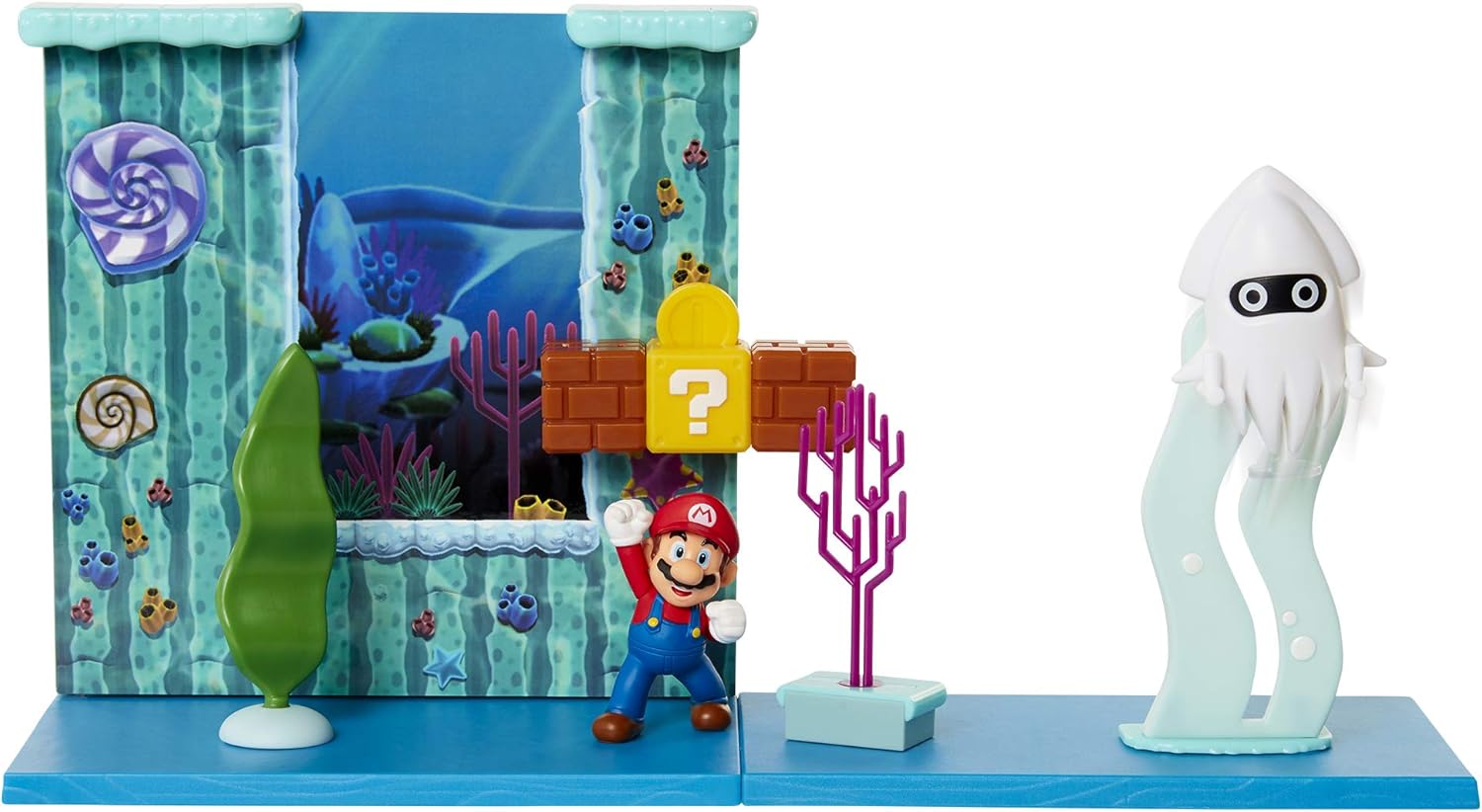 Nintendo Super Mario Playset Underwater World Including 6 cm Mario Figure Multi-Coloured, Multicoloured, 20x10x8 cm - Image 2