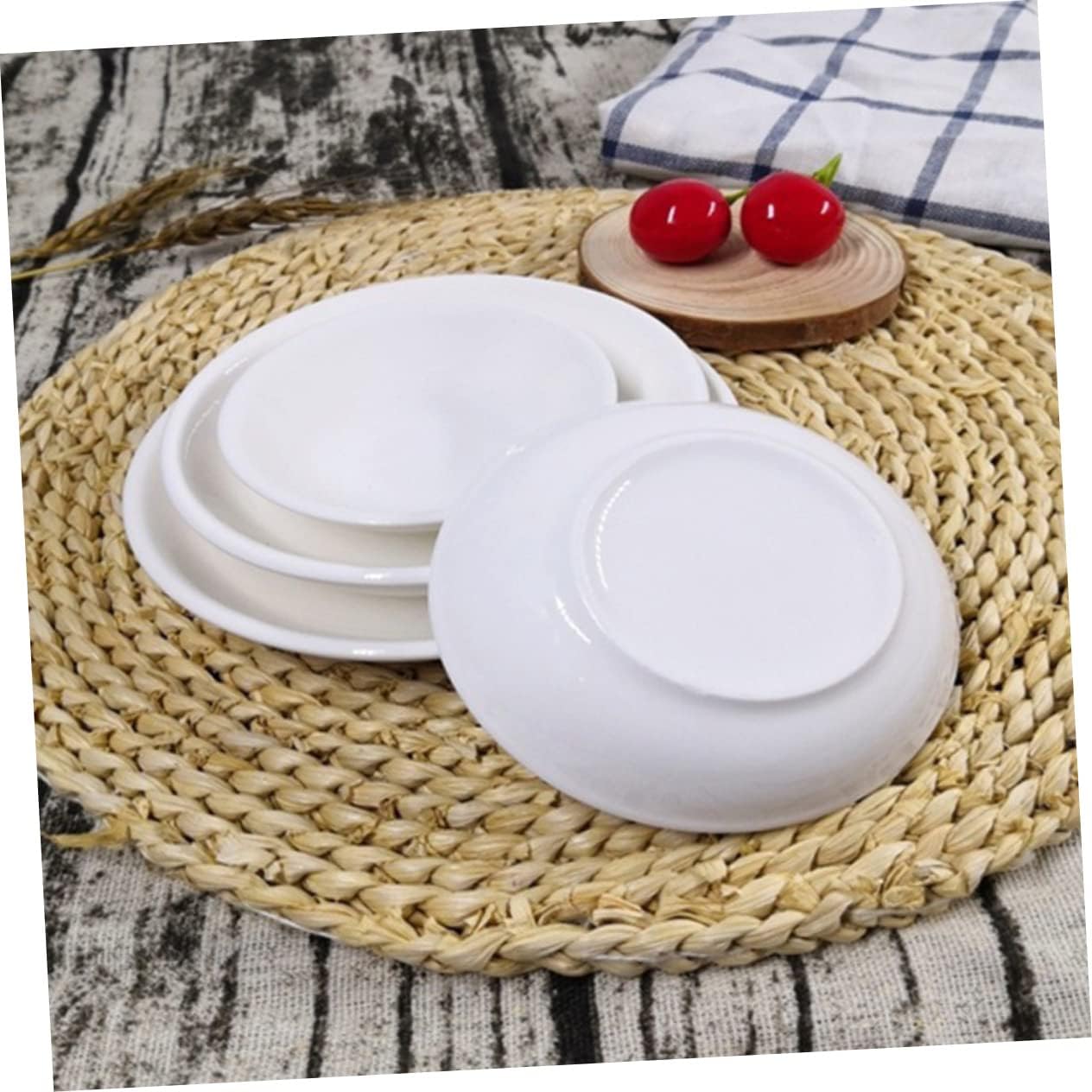 YOSADIER 12-Piece Bone China Condiment Dishes Set Multi-Functional Ceramic Serving Trays for Sauces Spices and Paint Mixing for Home Parties and Art