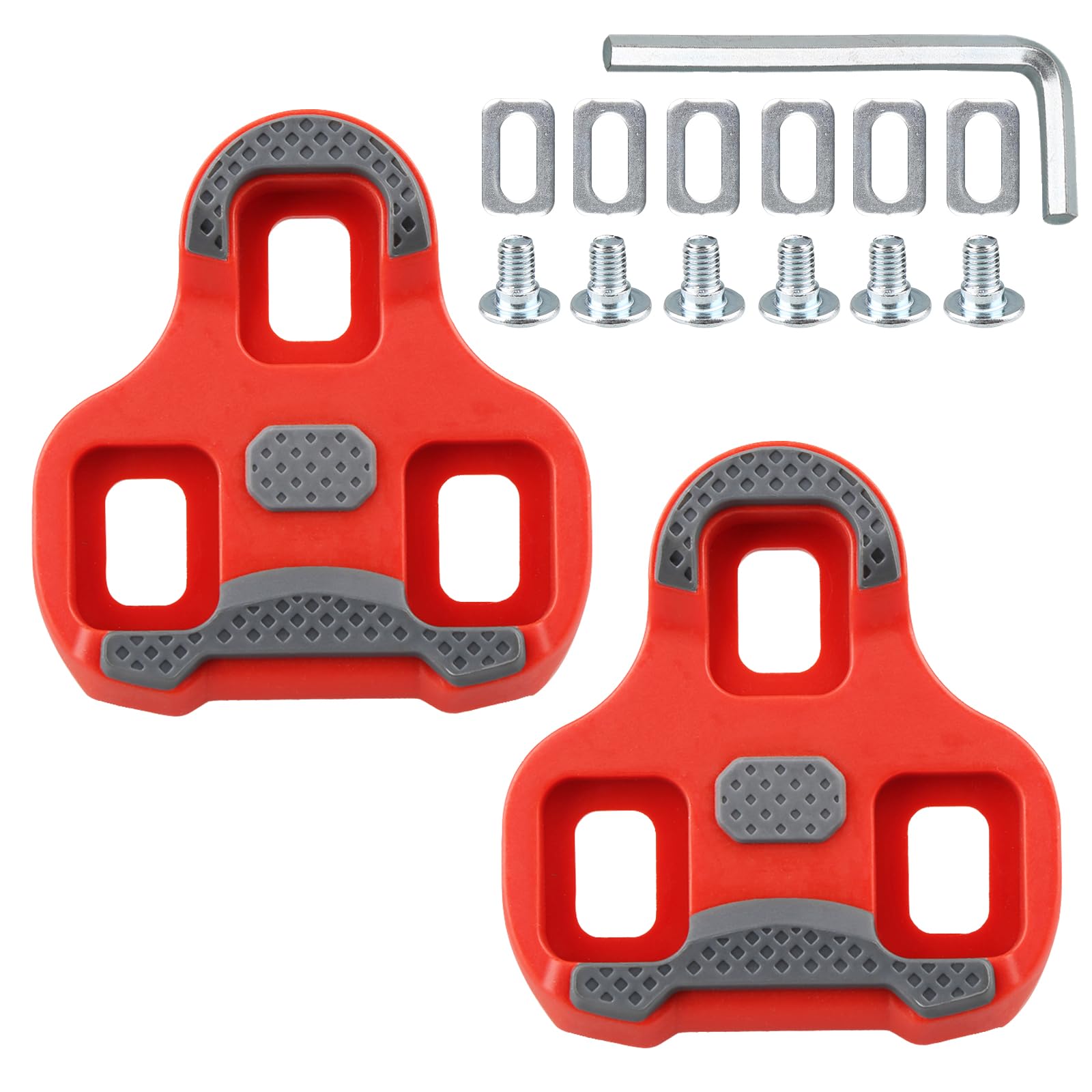 2 STK Fahrrad Cleats Rot 9° für Look Keo System, Fahrrad Cleats Kompatibel mit Look