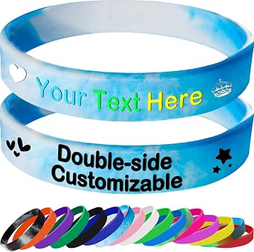 Personalized Silicone Wristbands Custom Rubber Bracelets Bulk Customized Up to 200 Wrist Bands for Events, Motivation, Awareness, Party