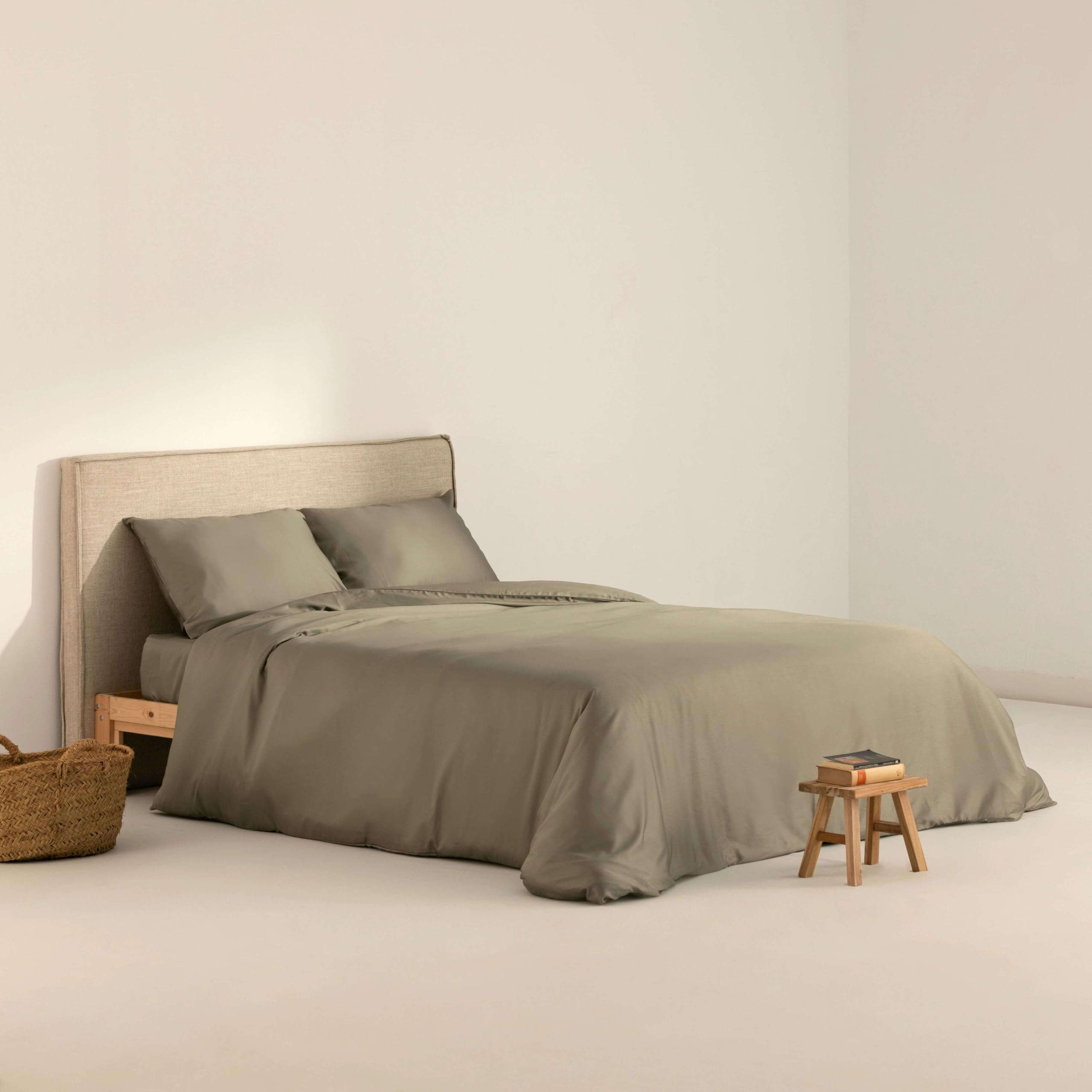 Funda Nórdica Satén Desert Sage para Renovar el Dormitorio de Cama de 80