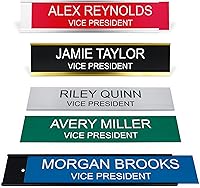 Vista 10 de ExcelMark Placa de identificación grabada personalizada de 2 x 8 pulgadas con esquinas cuadradas