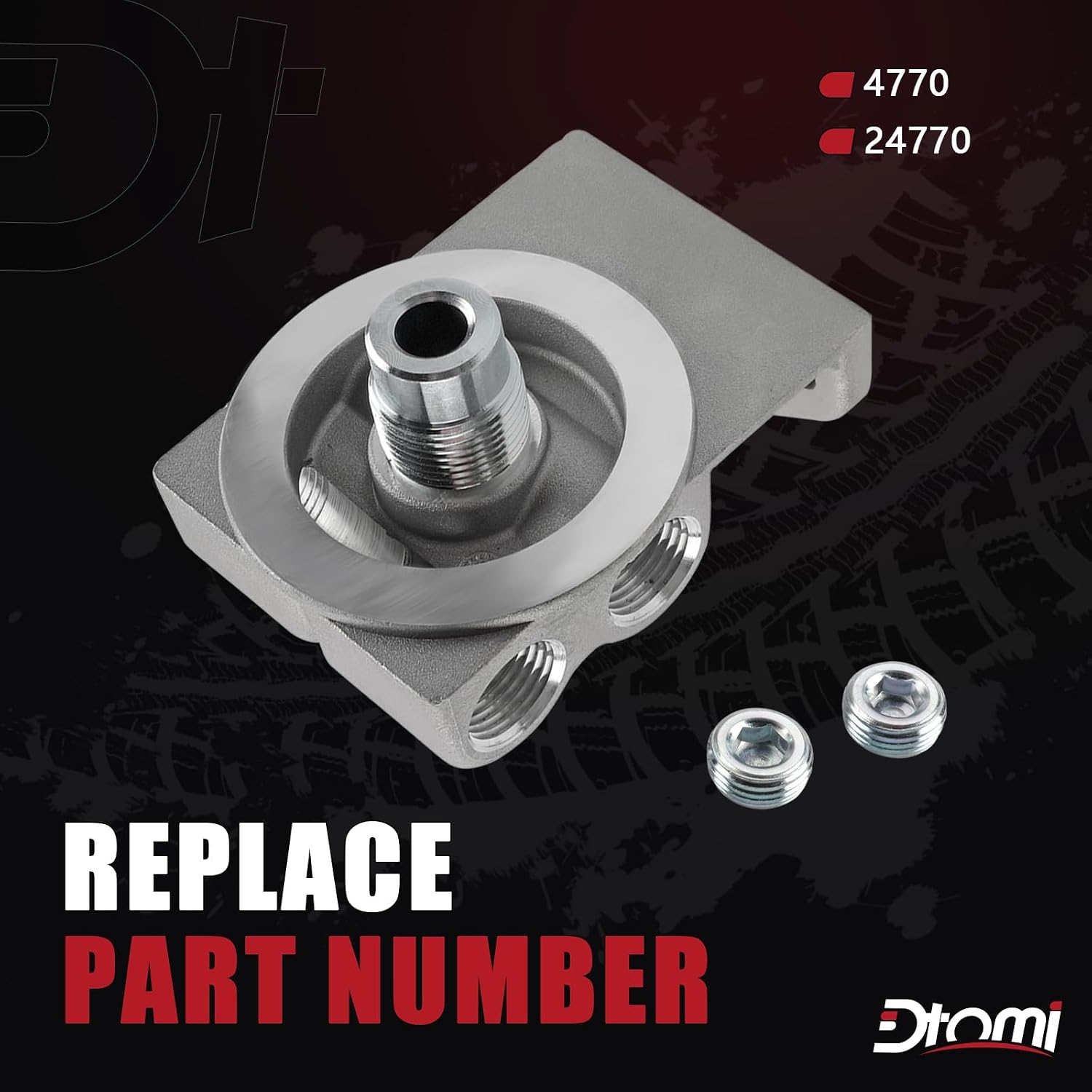 4770/24770 Fuel Filter Base Kit Compatible With 1R-0749 1R-0750 Cat Fuel Filter, Replacement Diesel Filter Remote Mounting Base 1pcs