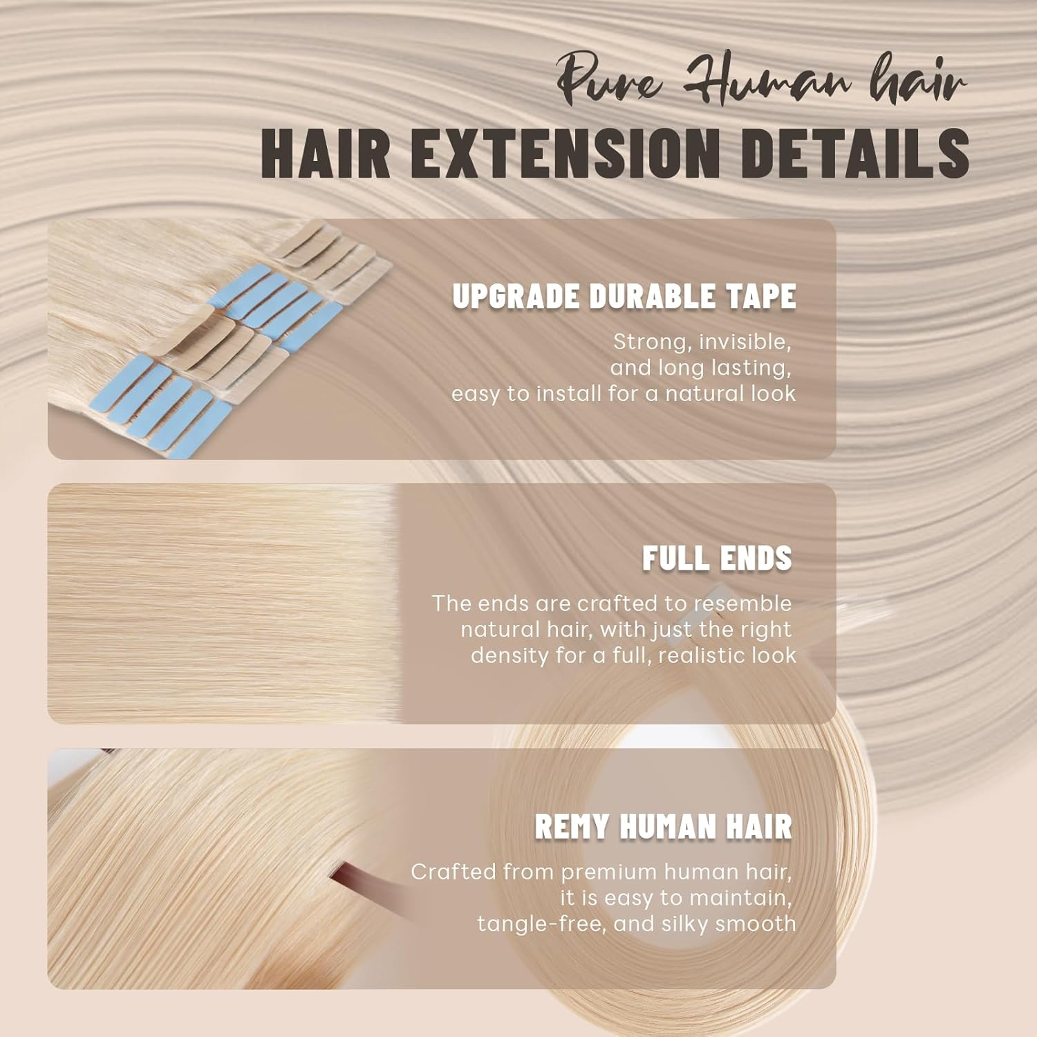 Tape in Hair Extensions Human Hair 16 Inch 50g 20Pcs Remy Human Hair Extensions Invisible Straight Seamless Tape in Extensions (16in, 50g, #60)