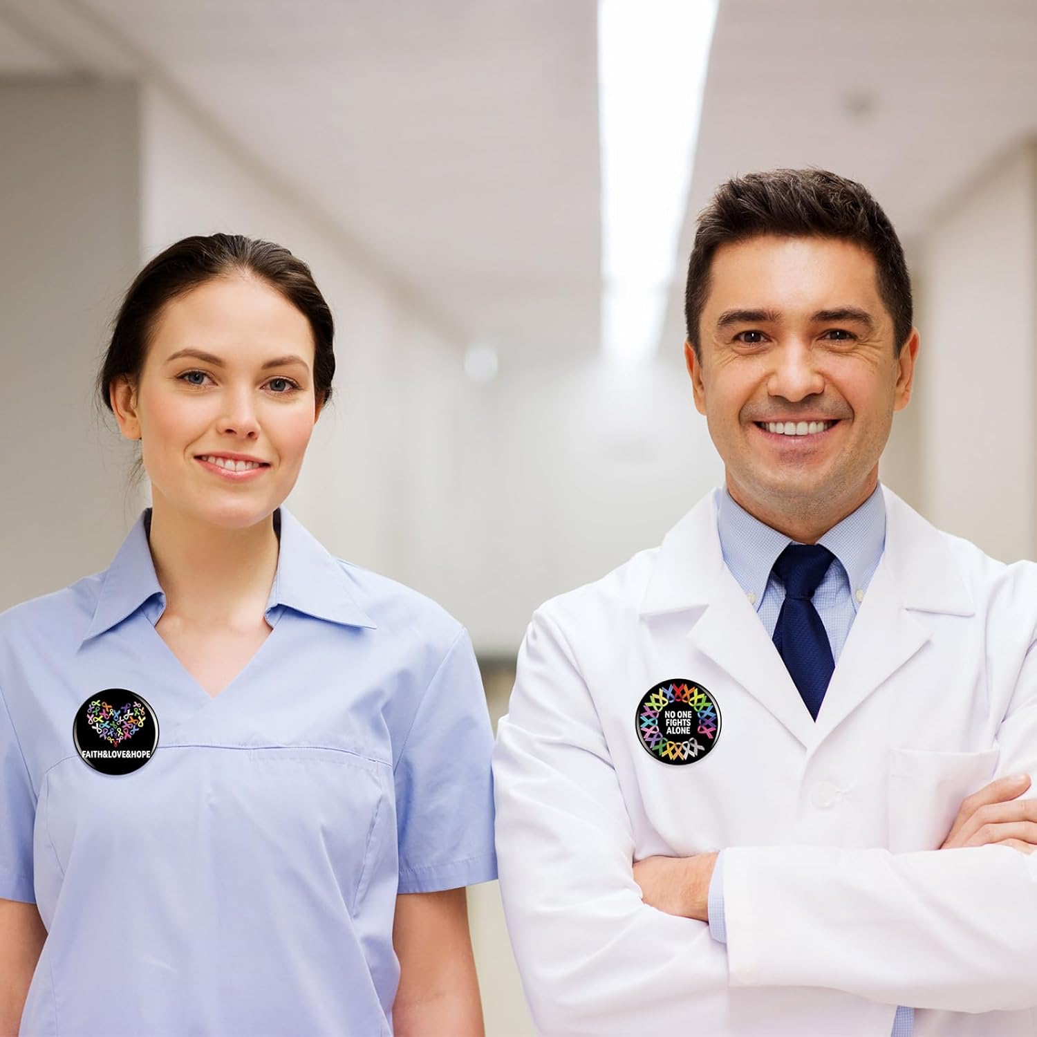 Kigeli 180 Pcs Cancer Awareness Buttons Pins Bulk Multi Color Cancer Awareness Accessories Items 1.5 Inch Ribbon Lapel Pins for Support Gifts Decorations, 6 Styles