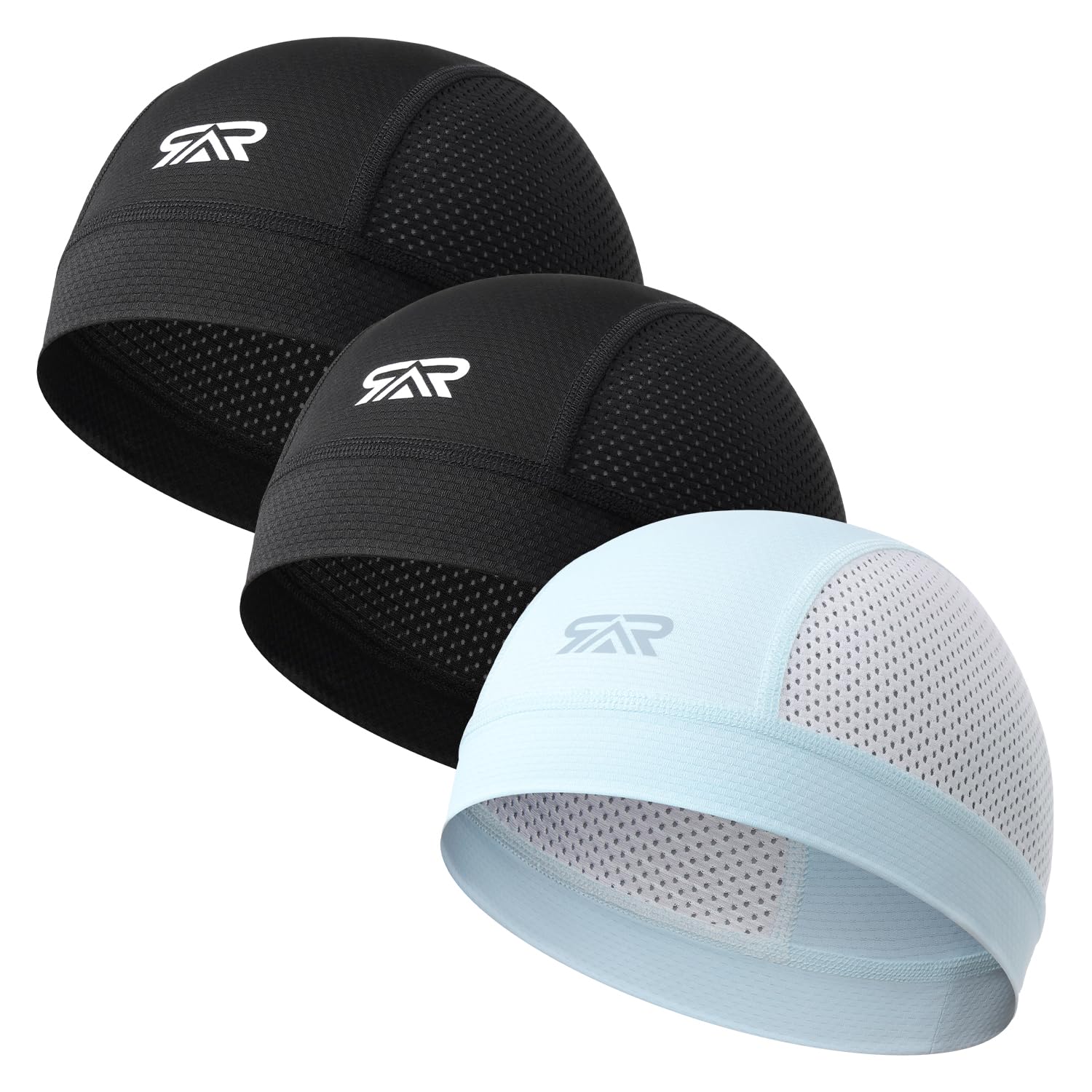 3-Pack Breathable Mesh Skull Cap Sweat Control Helmet Liner