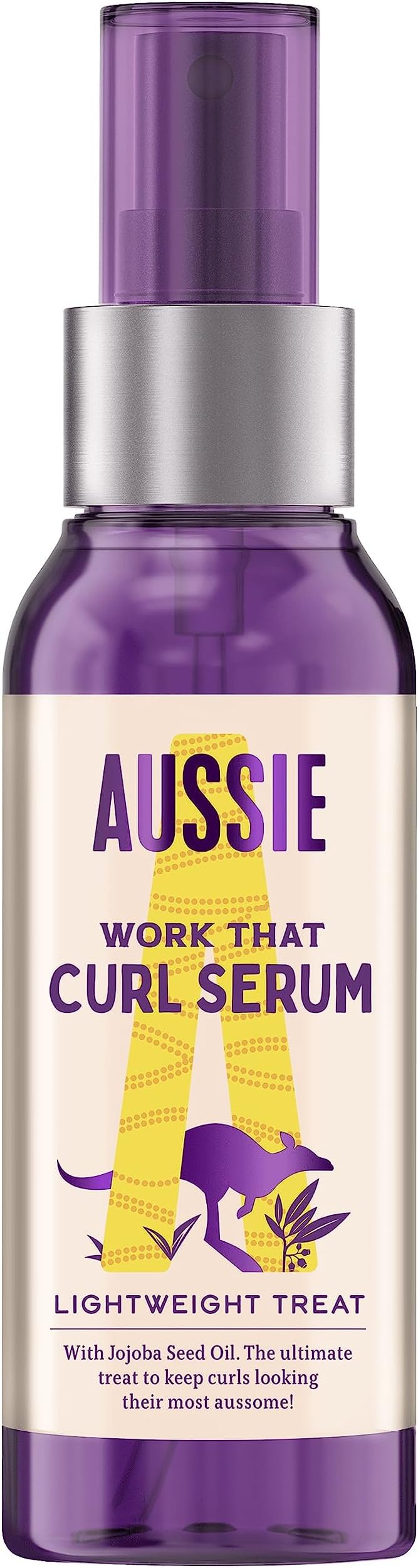 Aussie Work That Curl Hair Serum For Curly Hair, With Australian Jojoba Seed Oil, Curl Control, Protects Curly Hair And Amps Up Curls, 90 ml
