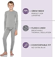 Vista 85 de Rocky Ropa interior térmica para niños, ropa interior larga para niños, capa base para clima frío/esquí Jade