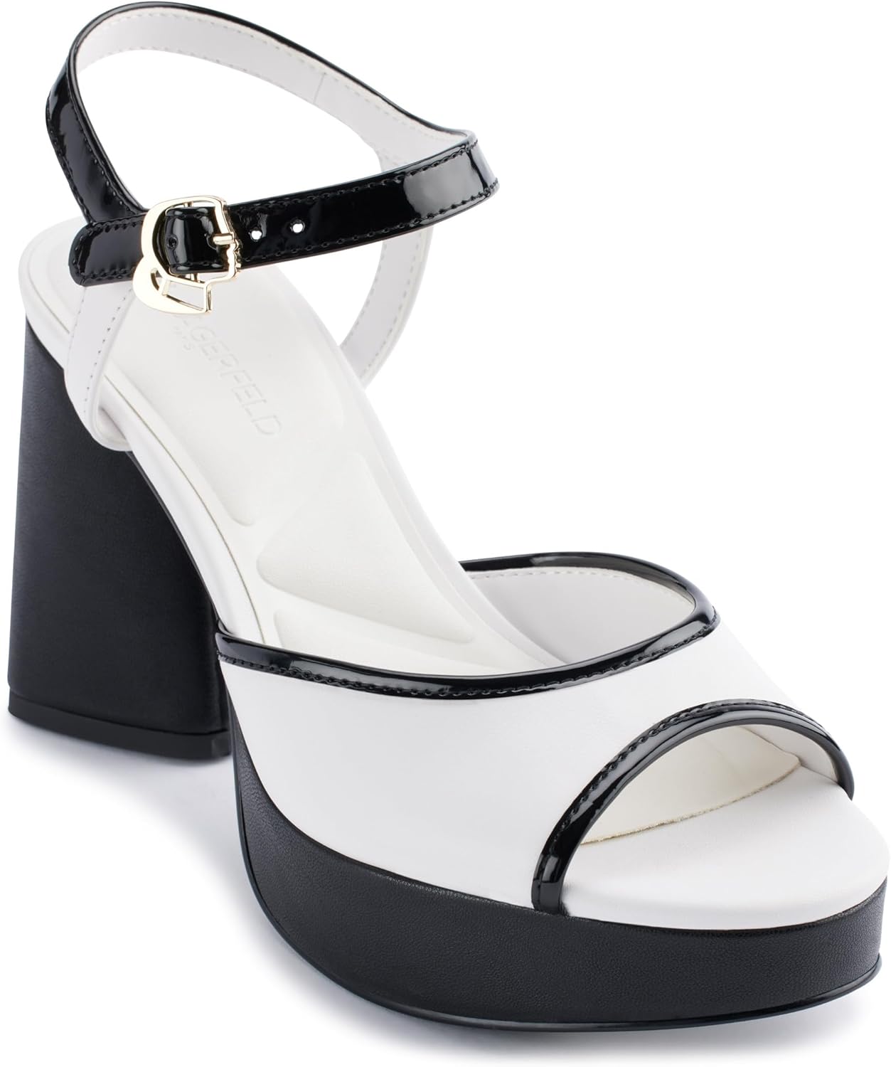 KARL LAGERFELD Women's Hallet Platform Block Heel With Ankle Strap