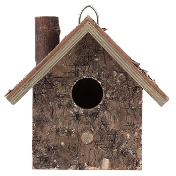 Wooden Bird House, Moisture Proof Hanging Type Wooden Hanging Birdhouse, Colourful Warm and Comfortable Bird Resting Place, Decorative Nest Box for Garden Bird Wren Swallow Sparrow