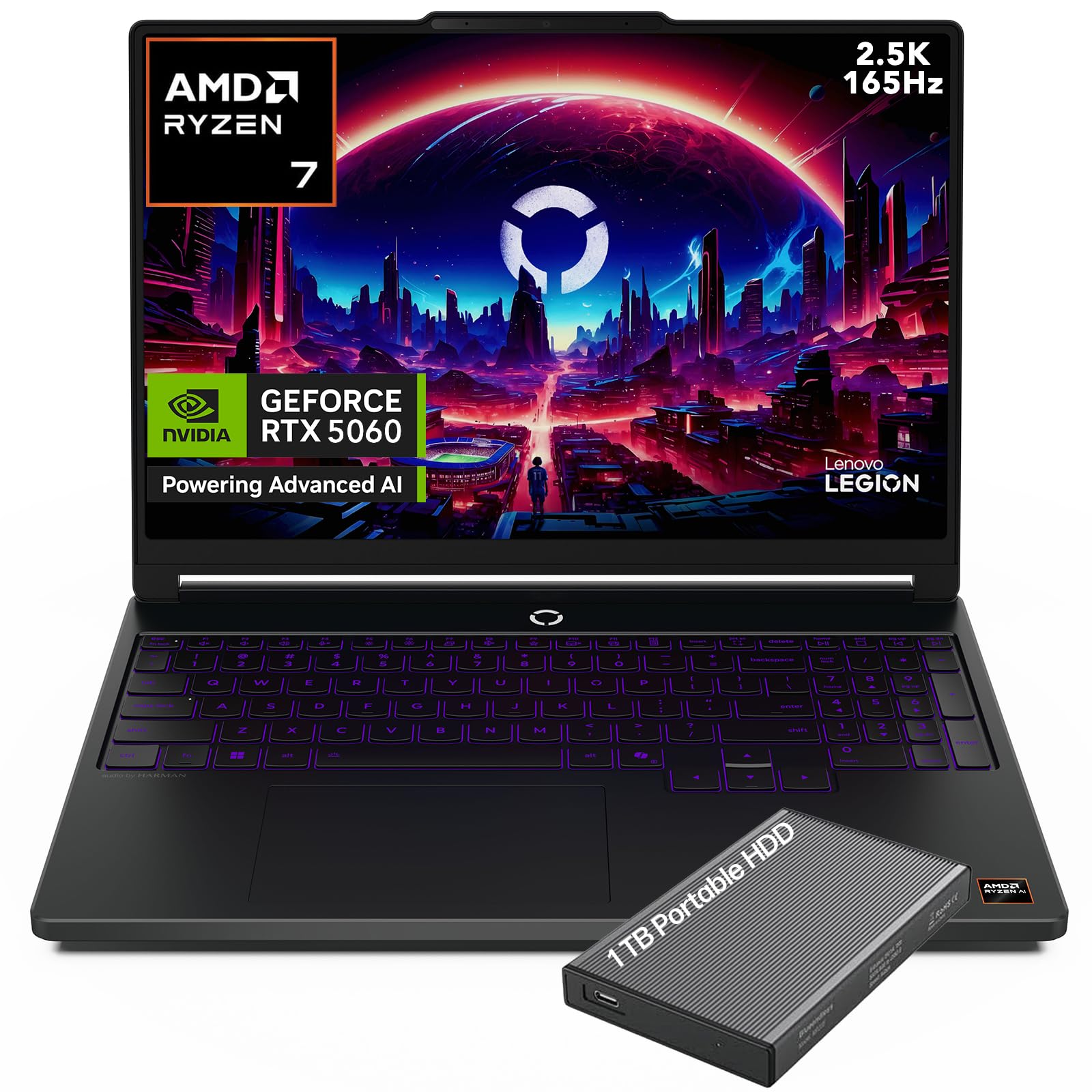 Lenovo Legion 5a 2026 Gaming Laptop, Ryzen 7 250, NVIDIA GeForce RTX 5060