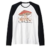 Cute Ball Python Snake Cottagecore Aesthetic Mushroom Raglan Baseball Tee