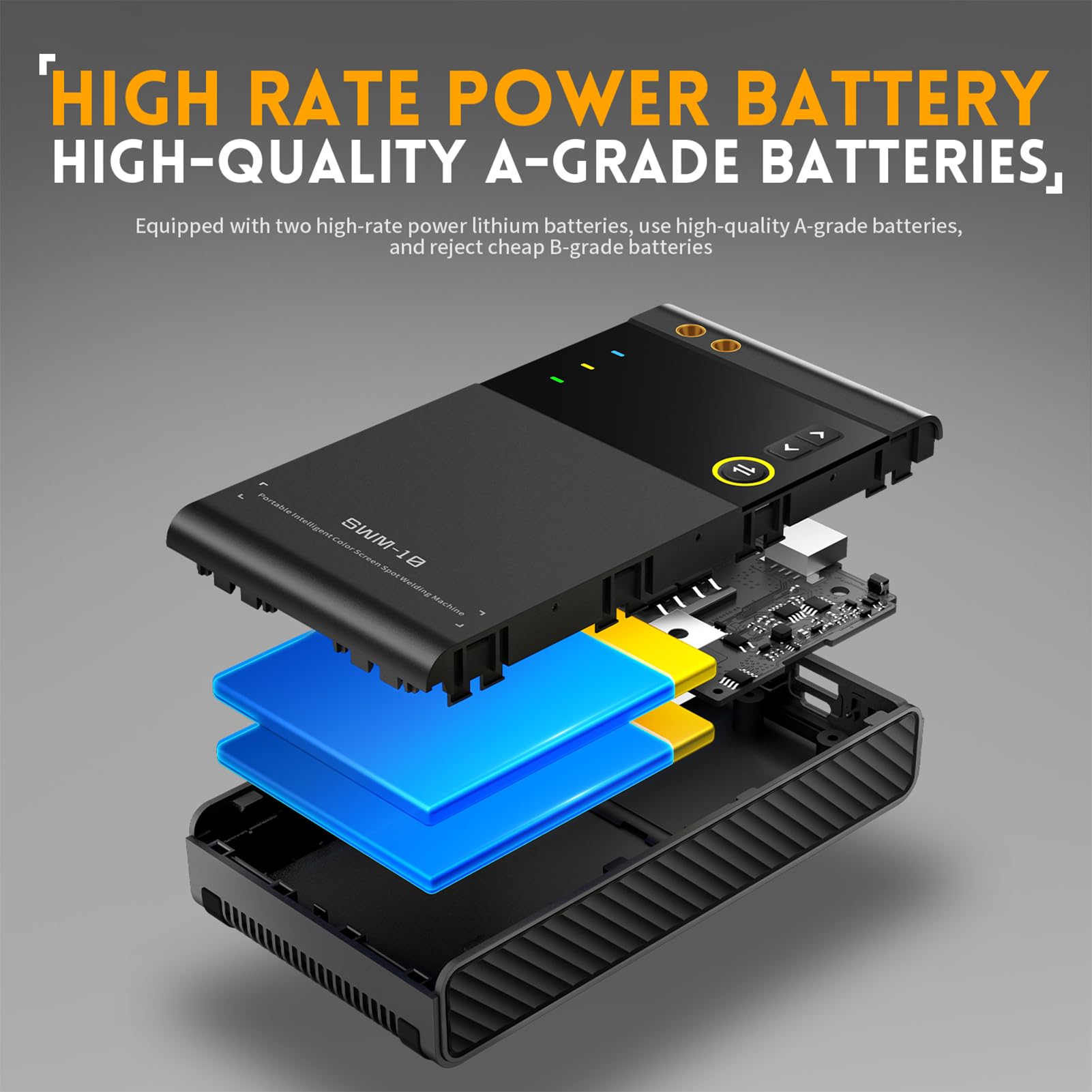 Soudeuse Par Point,Machine à Souder à Points 5000mah Li Soudeuse à Points avec Batterie Multiprotection Amovible Mini Soudeur à Points Pour Nickel de 0,25 mm,Fer Acier TôLe D'Aluminium de 0,3 mm
