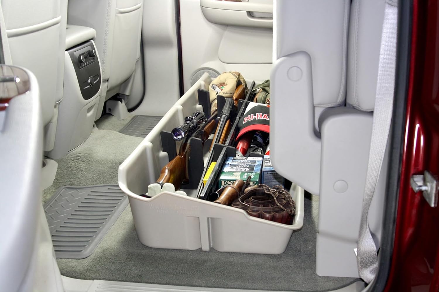 DU-HA 10043 Under Seat Storage fits 2007-2013 Chevy Silverado/GMC Sierra Crew Cab & 2007-2014 Heavy Duty Crew Cab New Body Style - Light Gray Heavy-Duty Back Seat Organizer - Includes Dividers