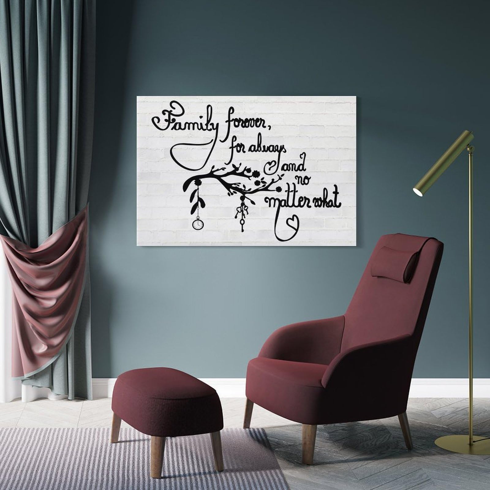 Junmoney Wall Picture Print Family Forever for Always, 20x30inch(50x75cm), for Living Room, Lounge Or Sitting Room, A Home Accent with Warm Character