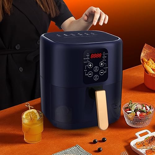 Miniatura 7 de Freidora de aire de 6.8 L, freidora eléctrica de cocina, horno grande antiadherente con pantalla LCD, calefacción de ciclo de 360 grados, horno